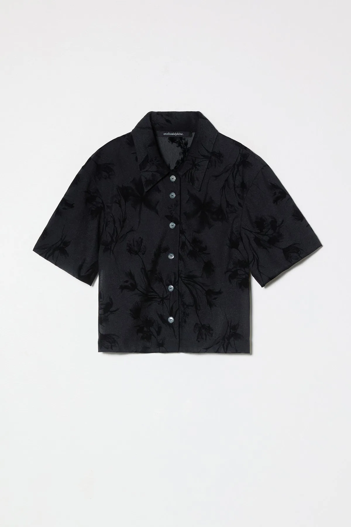 Anouk Blouse in Flower Flock Crepe sold by Atelier Delphine