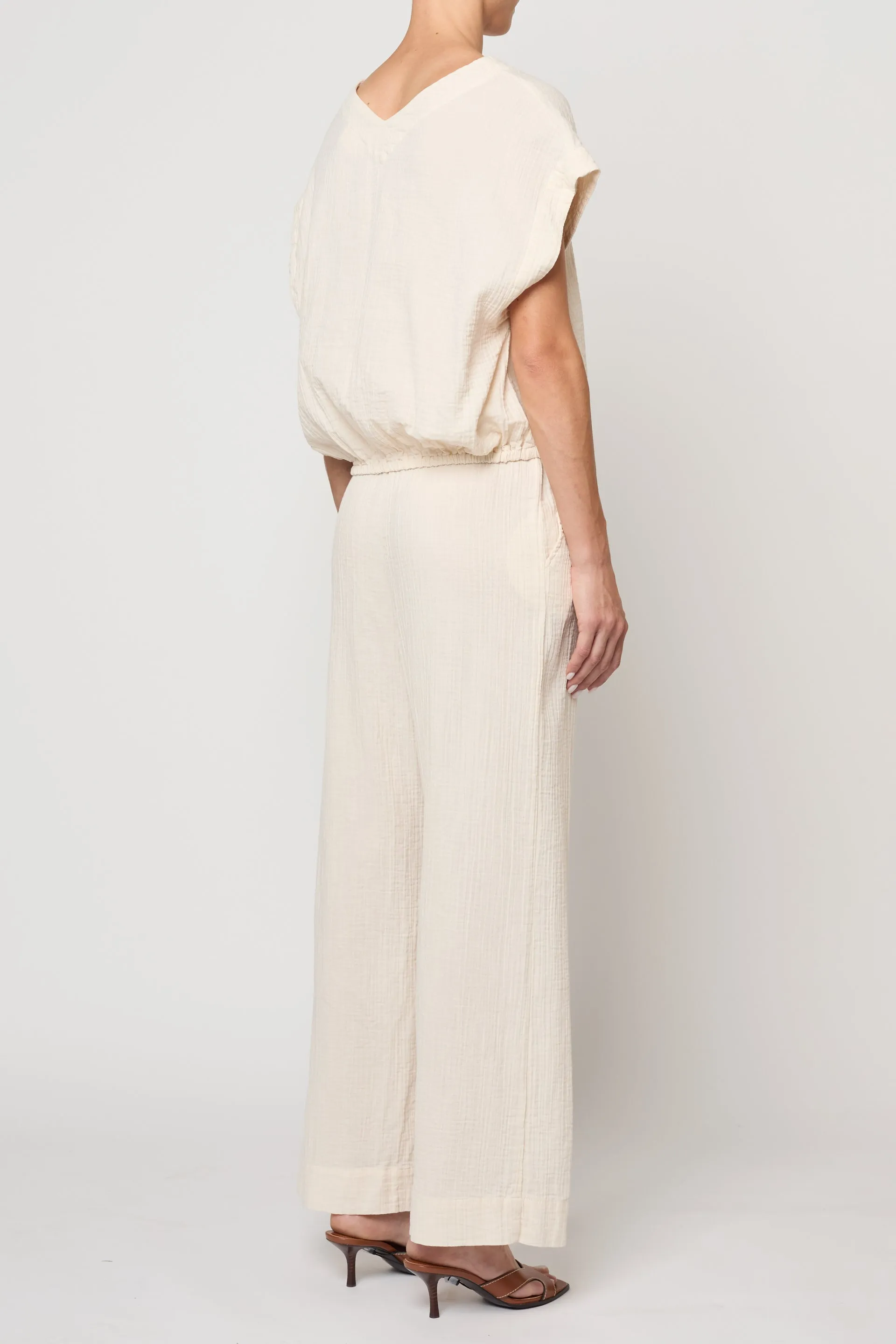 V Neck Danielle Top in Crinkled Cotton Gauze sold by Atelier Delphine product image thumbnail 5