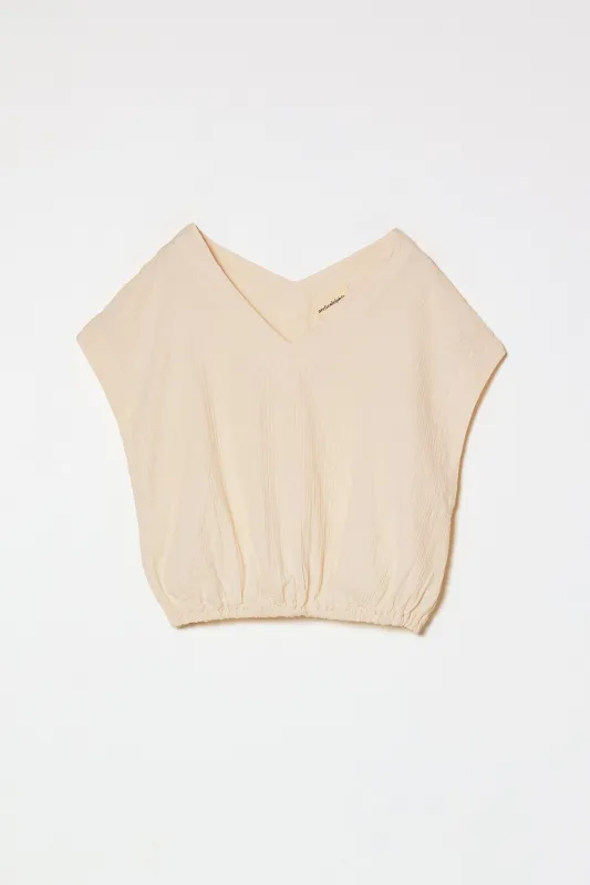 V Neck Danielle Top in Crinkled Cotton Gauze made by Atelier Delphine