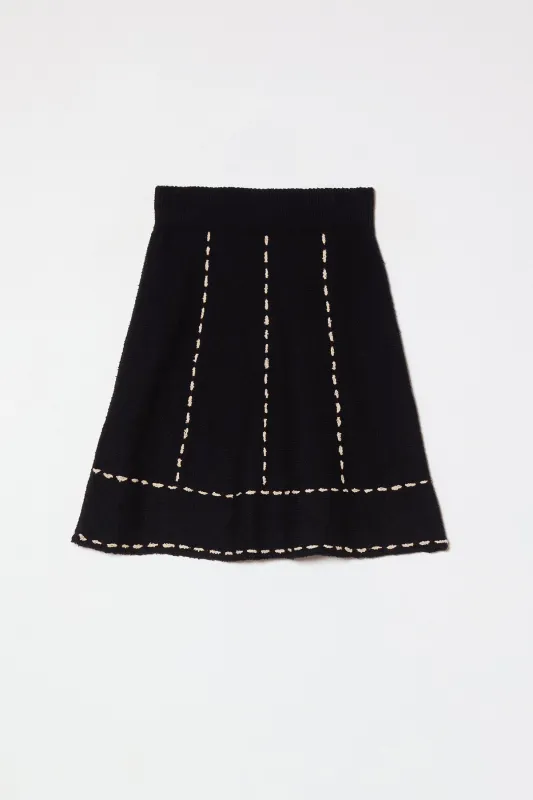 Whipstitch Knit Skirt in Boucle Tanguis Cotton made by Atelier Delphine
