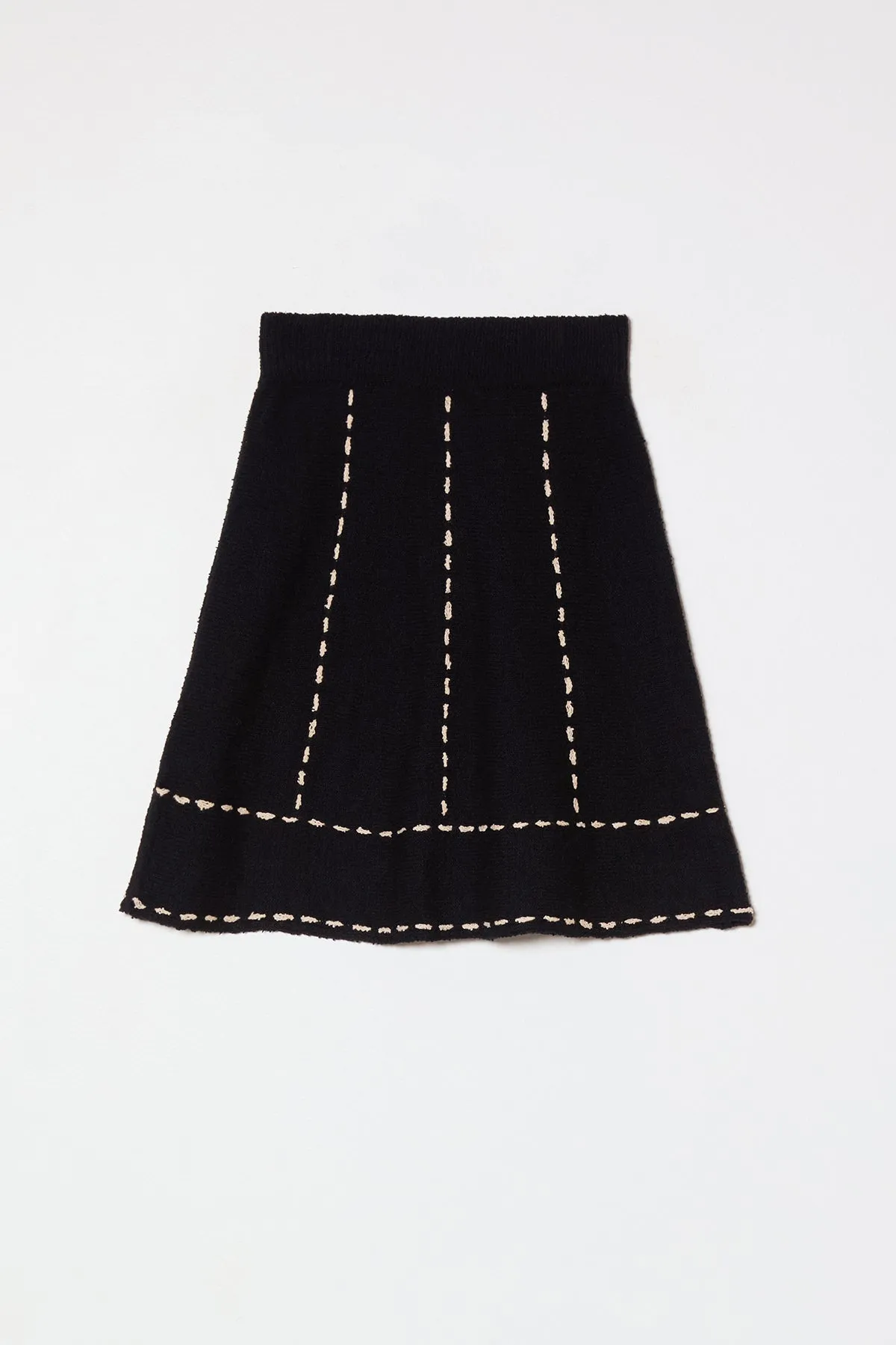 Whipstitch Knit Skirt in Boucle Tanguis Cotton sold by Atelier Delphine