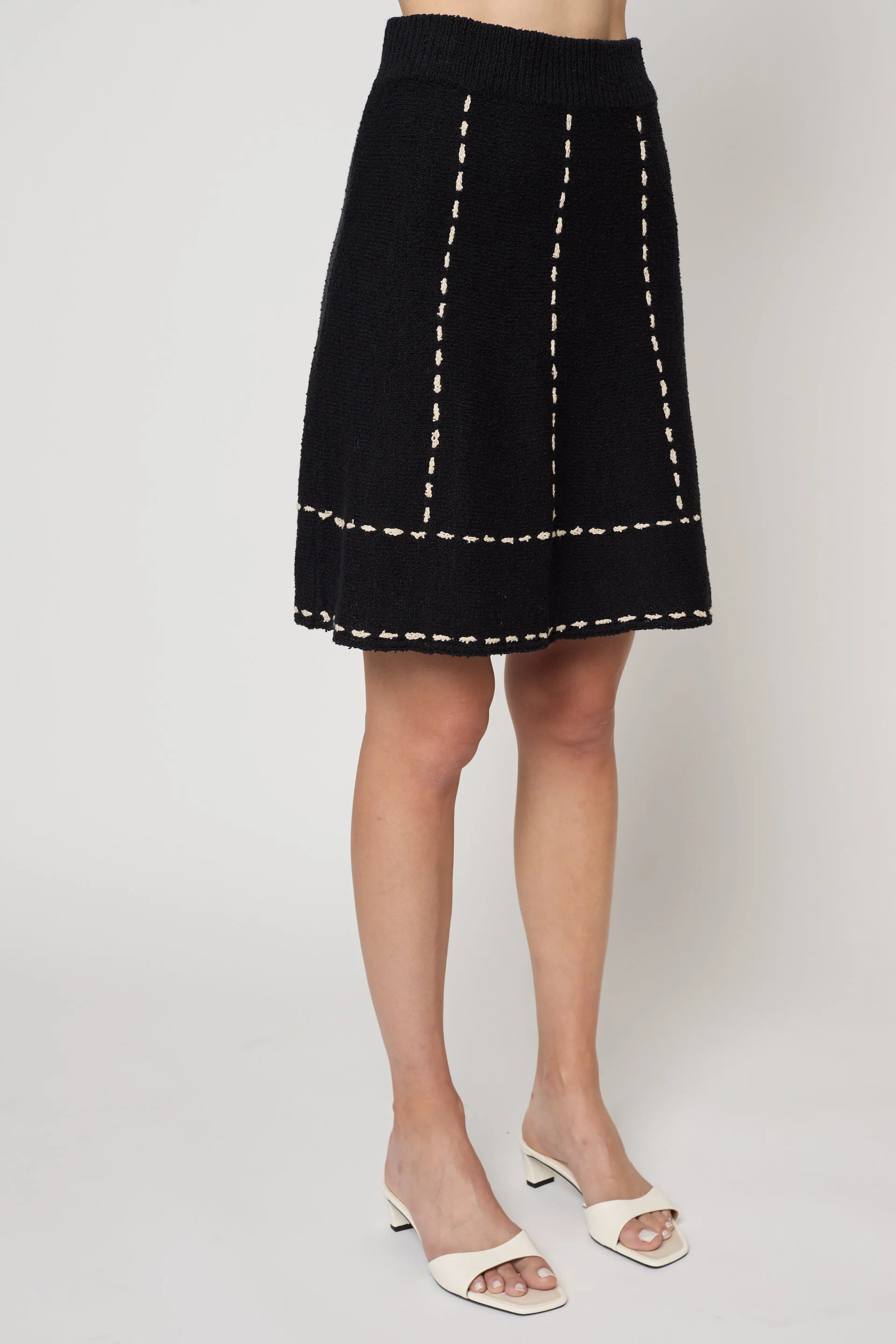 Whipstitch Knit Skirt in Boucle Tanguis Cotton sold by Atelier Delphine product image thumbnail 5