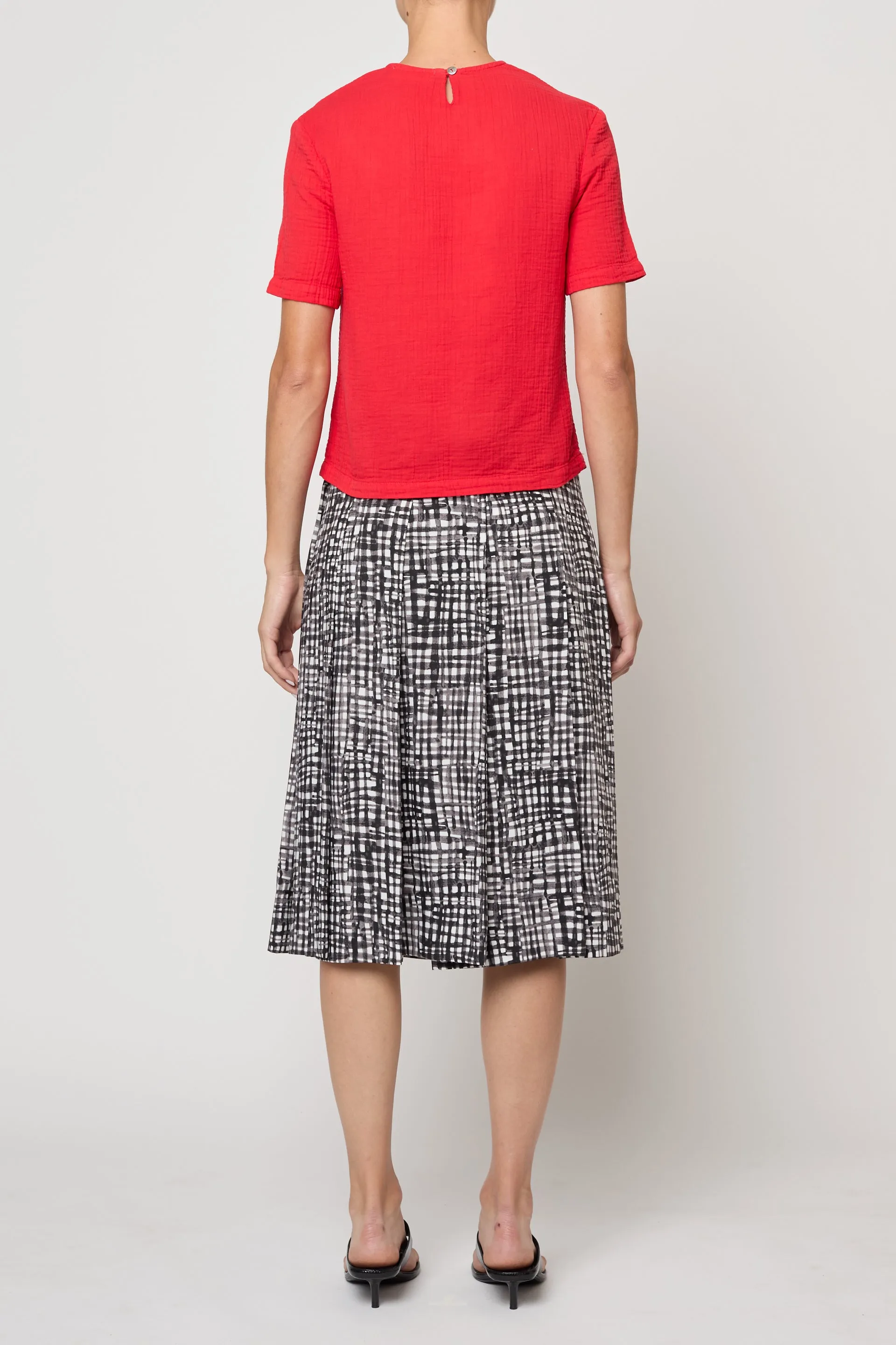 Pleat Skirt in Watercolor Gingham sold by Atelier Delphine product image thumbnail 4