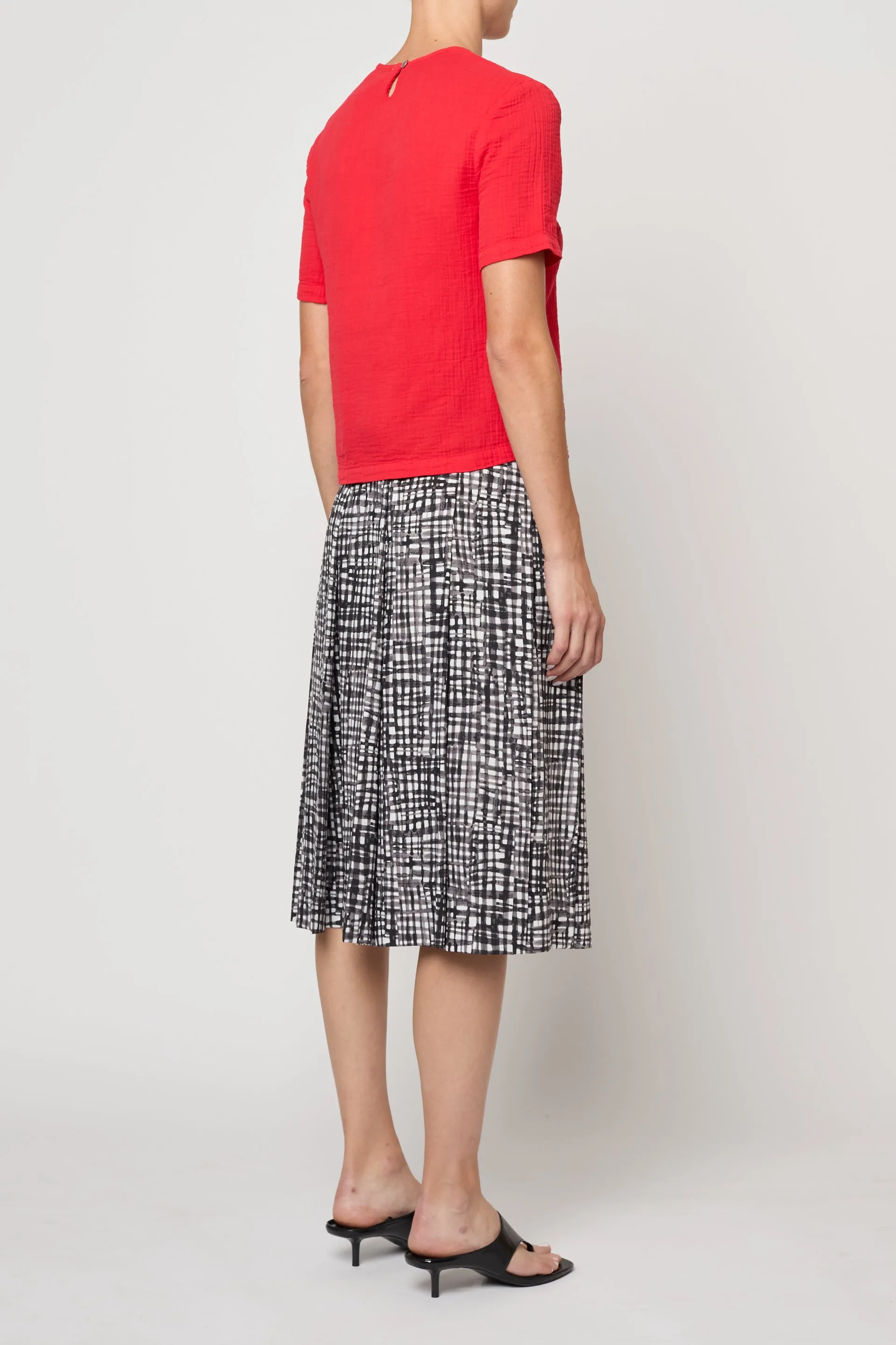 Pleat Skirt in Watercolor Gingham sold by Atelier Delphine product image thumbnail 5