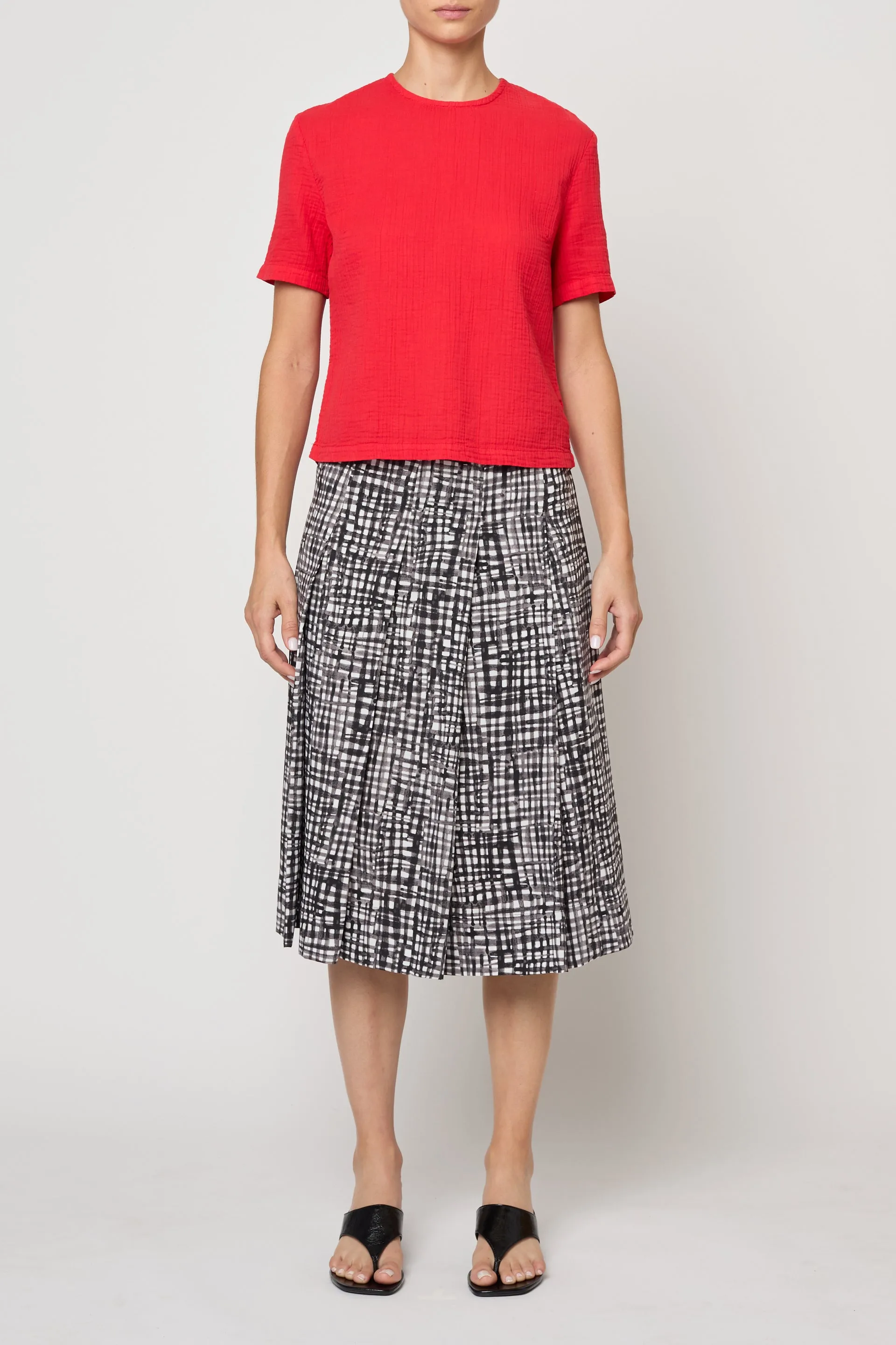 Pleat Skirt in Watercolor Gingham sold by Atelier Delphine product image thumbnail 2