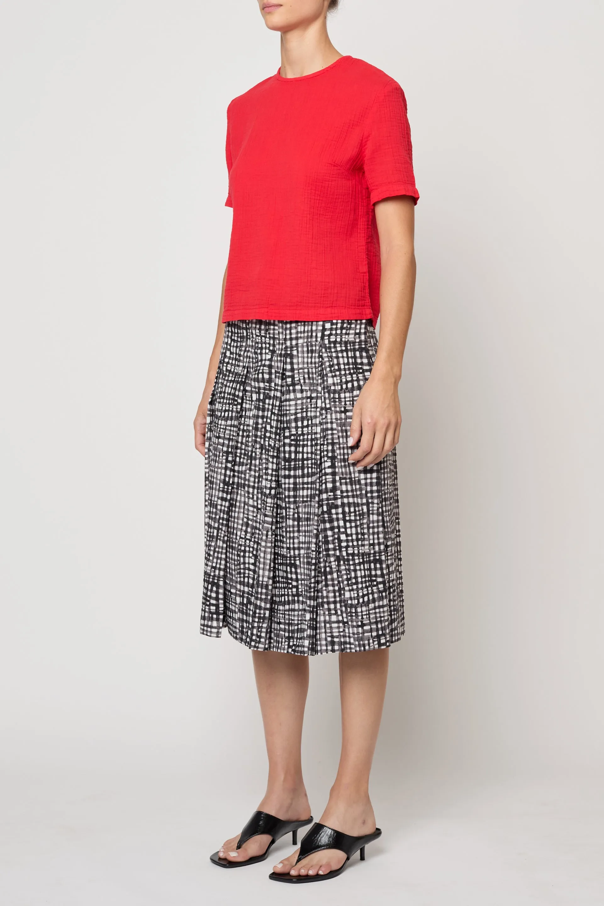Pleat Skirt in Watercolor Gingham sold by Atelier Delphine product image thumbnail 3