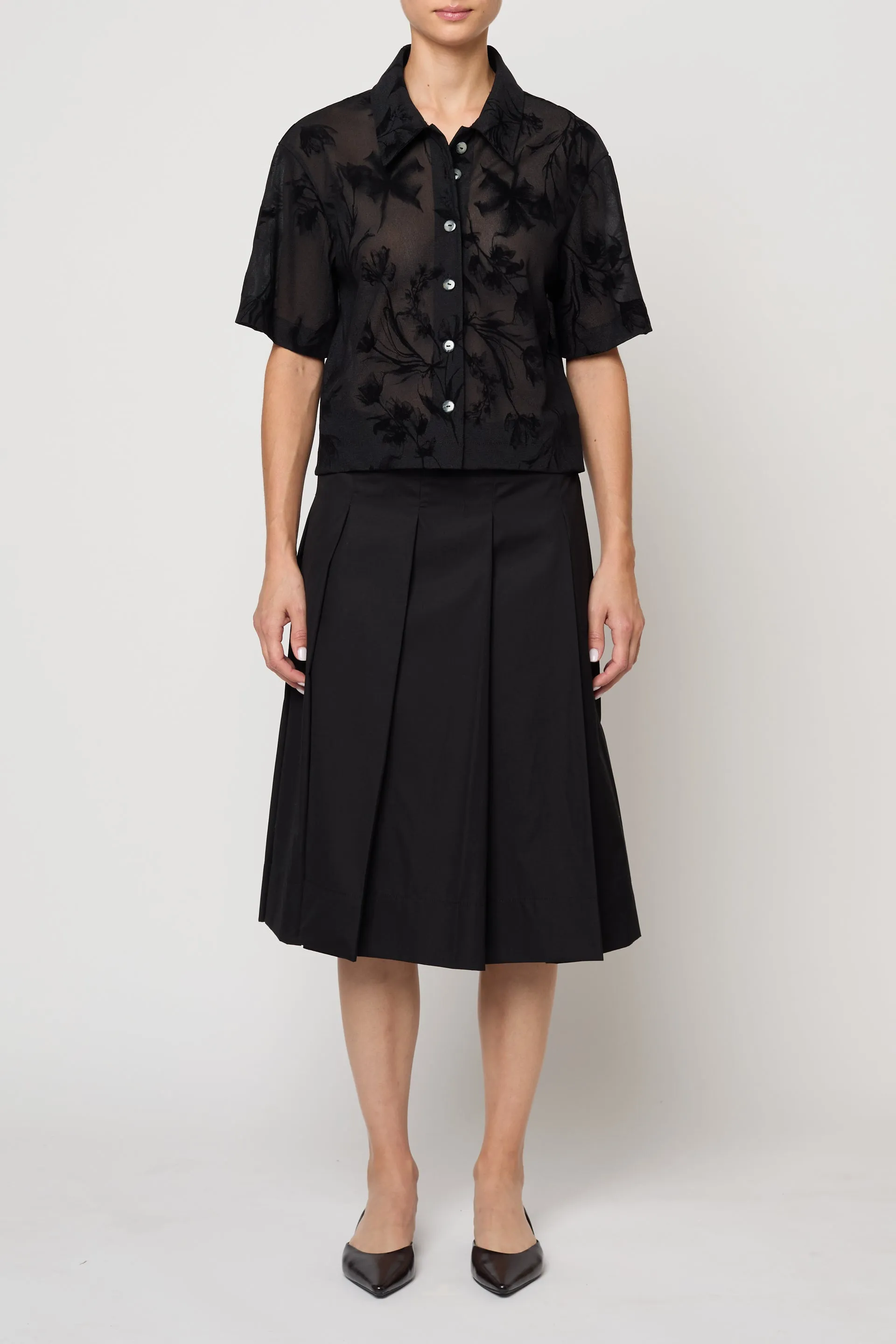 Pleat Skirt in Pima Cotton Poplin sold by Atelier Delphine product image thumbnail 2