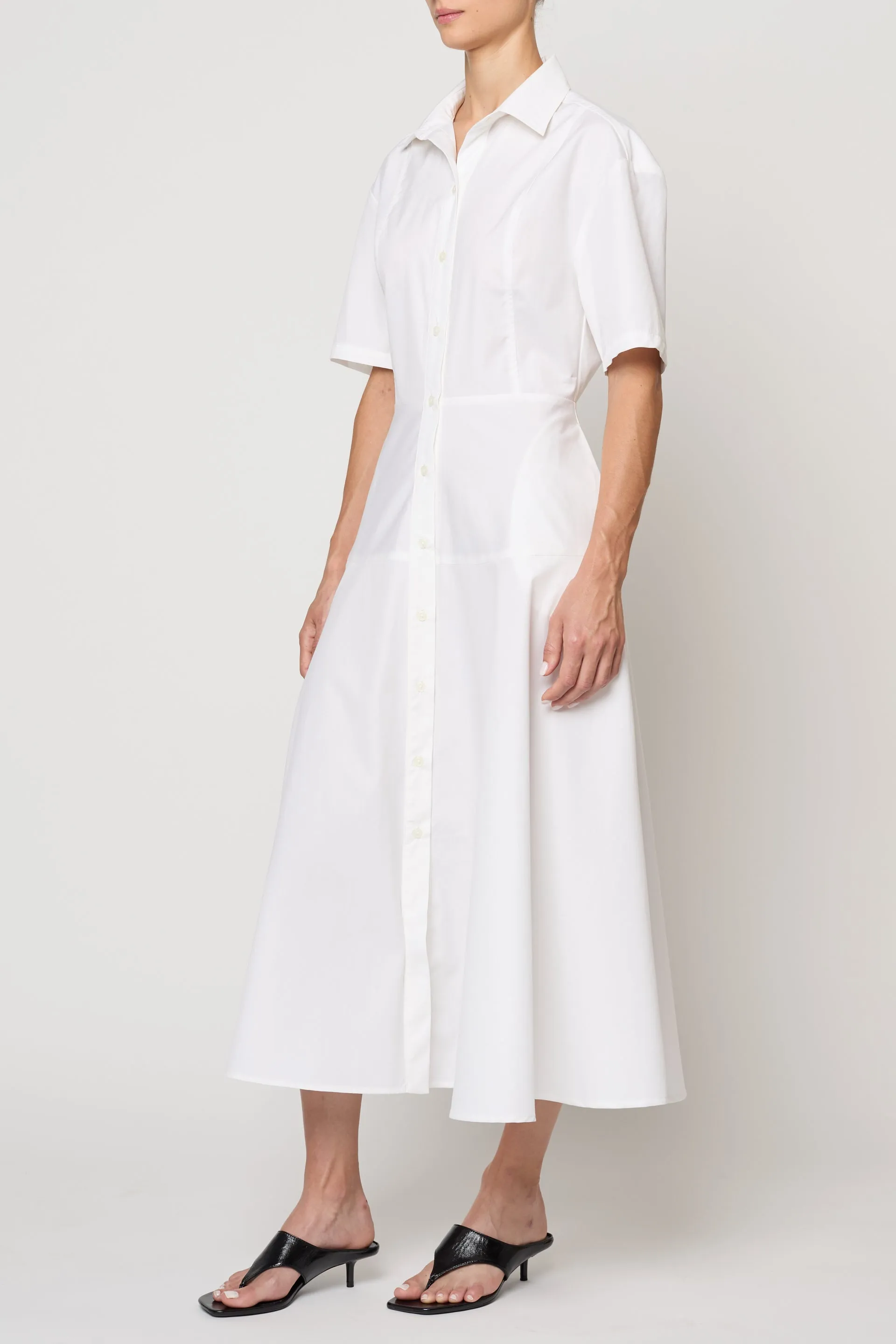 Paneled Shirt Dress in Pima Cotton Poplin sold by Atelier Delphine product image thumbnail 4