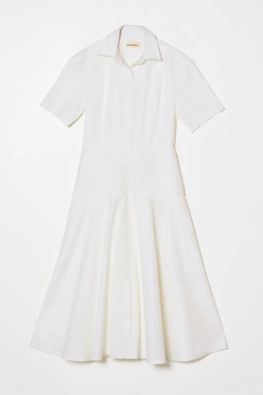 Paneled Shirt Dress in Pima Cotton Poplin made by Atelier Delphine