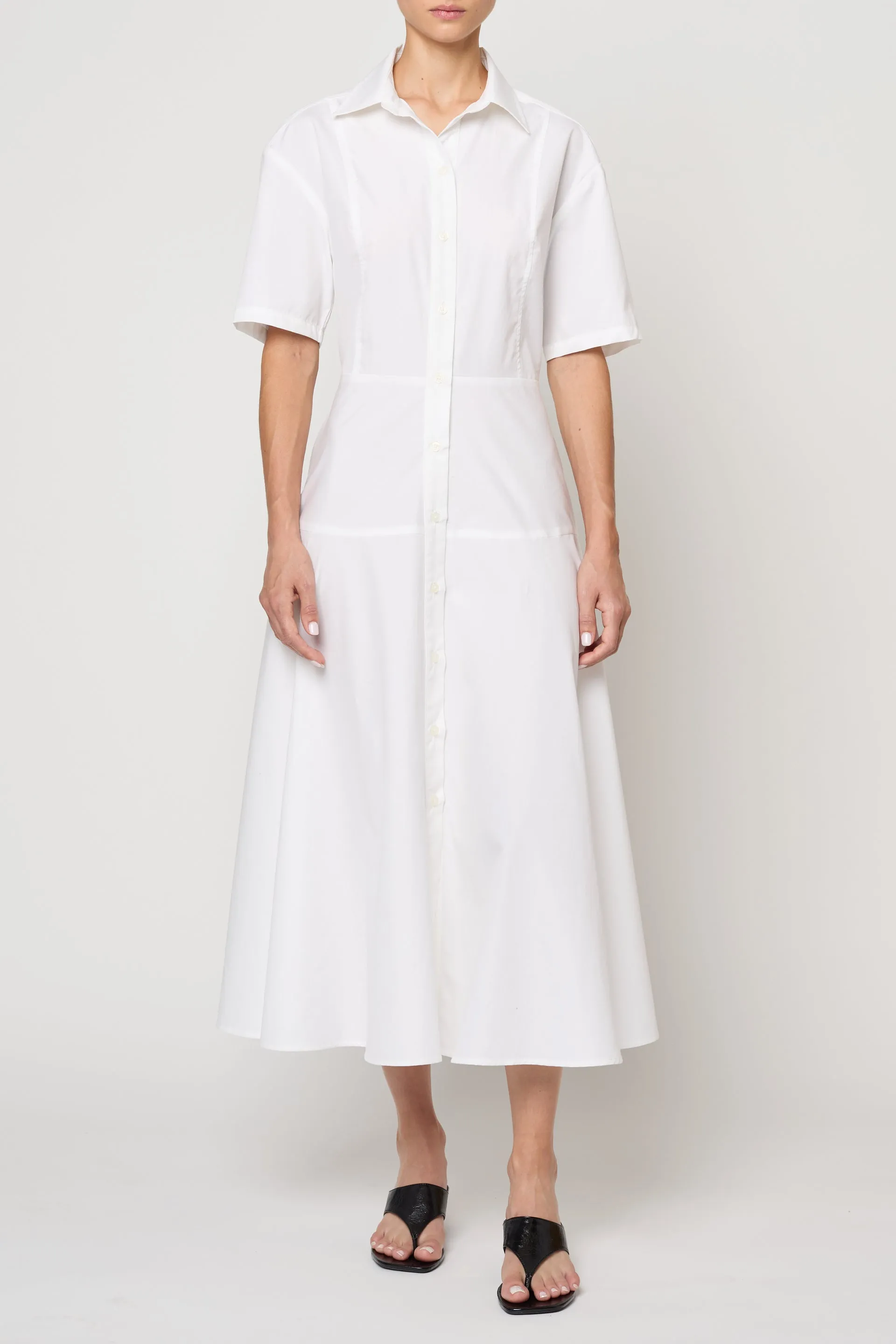Paneled Shirt Dress in Pima Cotton Poplin sold by Atelier Delphine product image thumbnail 2
