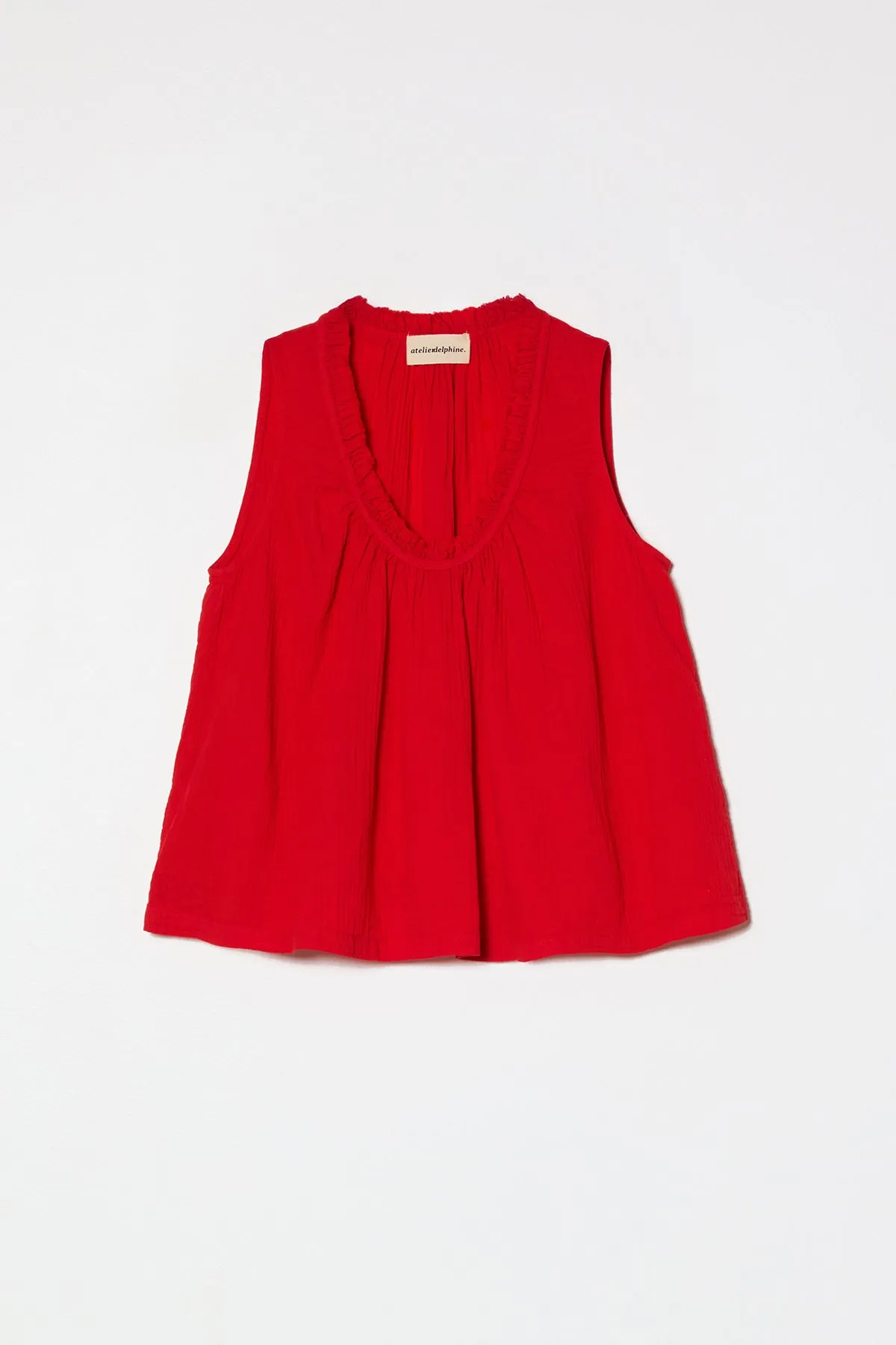 Sleeveless Easy Tank in Crinkled Cotton Gauze sold by Atelier Delphine product image thumbnail 3