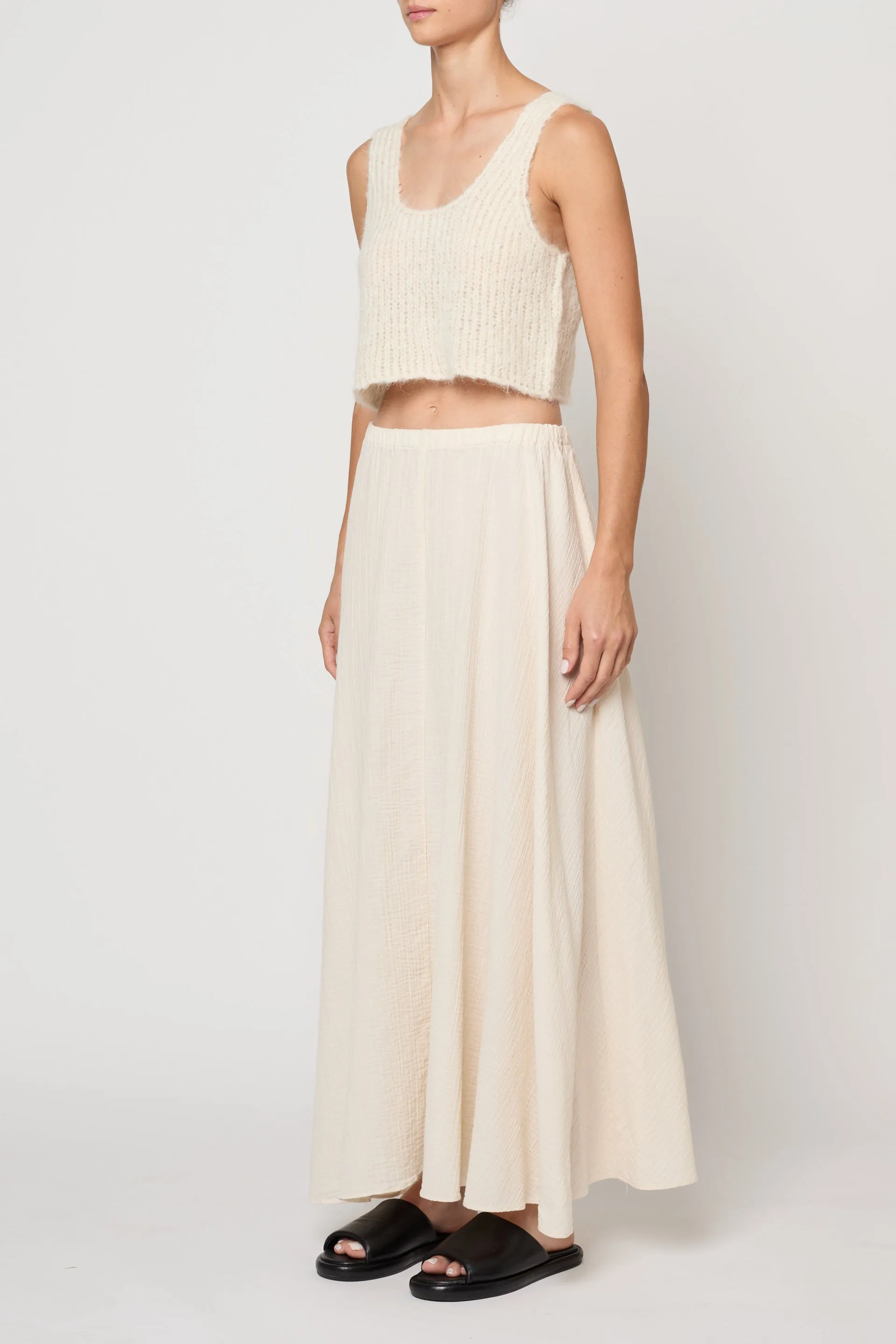 Pull On Skirt in Crinkled Cotton Gauze sold by Atelier Delphine product image thumbnail 2