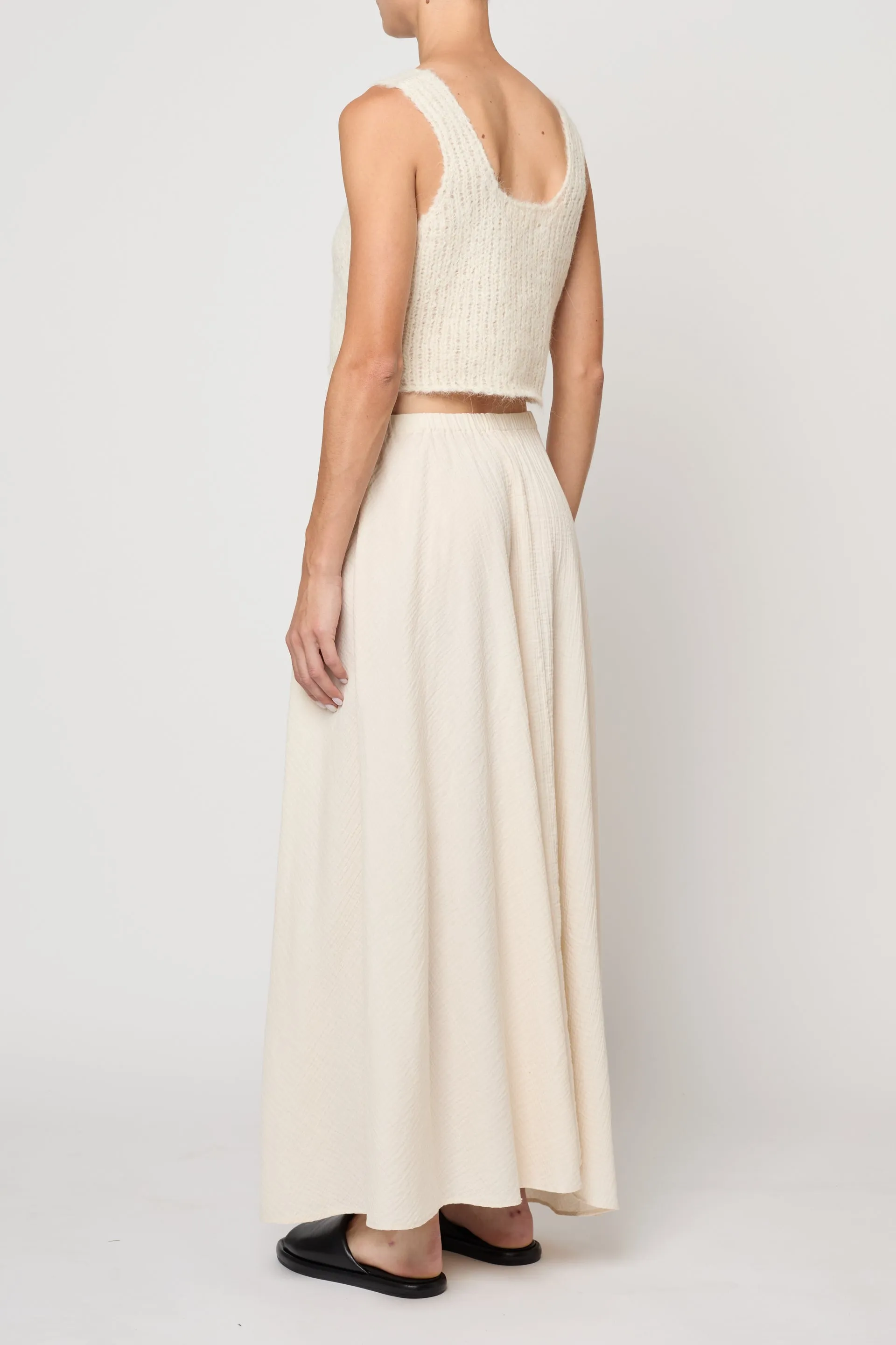 Pull On Skirt in Crinkled Cotton Gauze sold by Atelier Delphine product image thumbnail 3