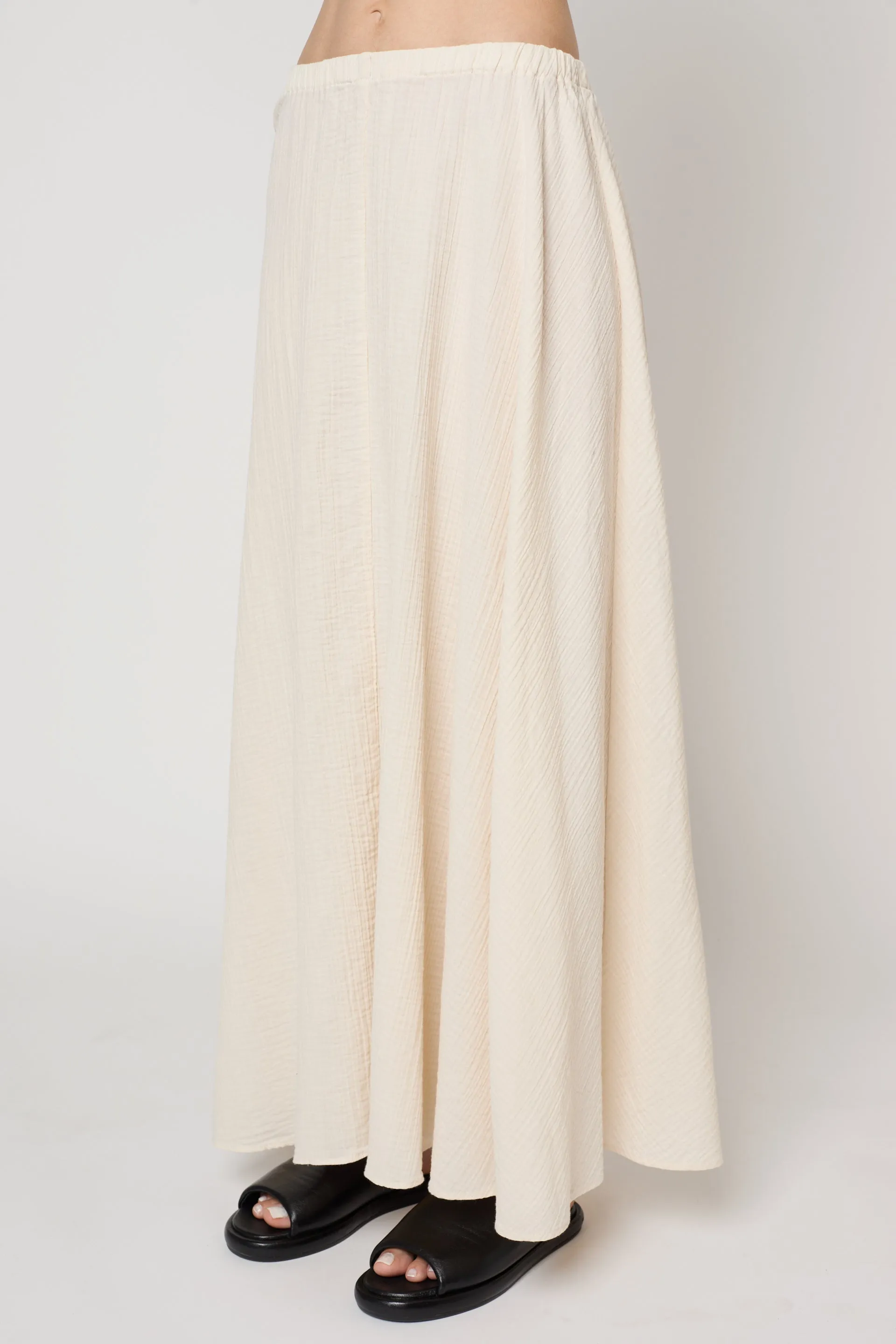 Pull On Skirt in Crinkled Cotton Gauze sold by Atelier Delphine product image thumbnail 4