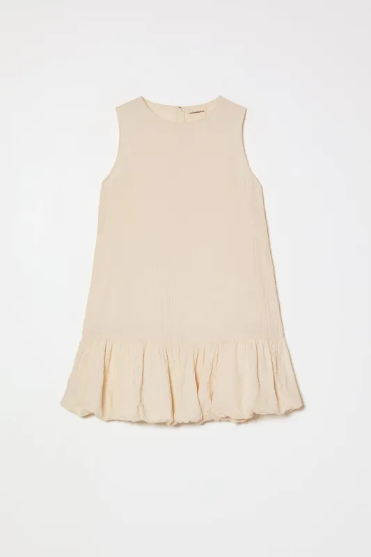 Balloon Mini Dress in Crinkled Cotton Gauze made by Atelier Delphine