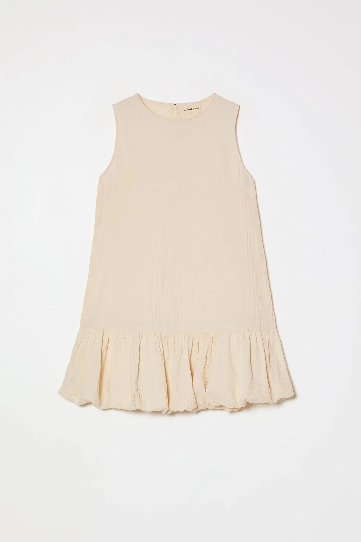 Balloon Mini Dress in Crinkled Cotton Gauze sold by Atelier Delphine