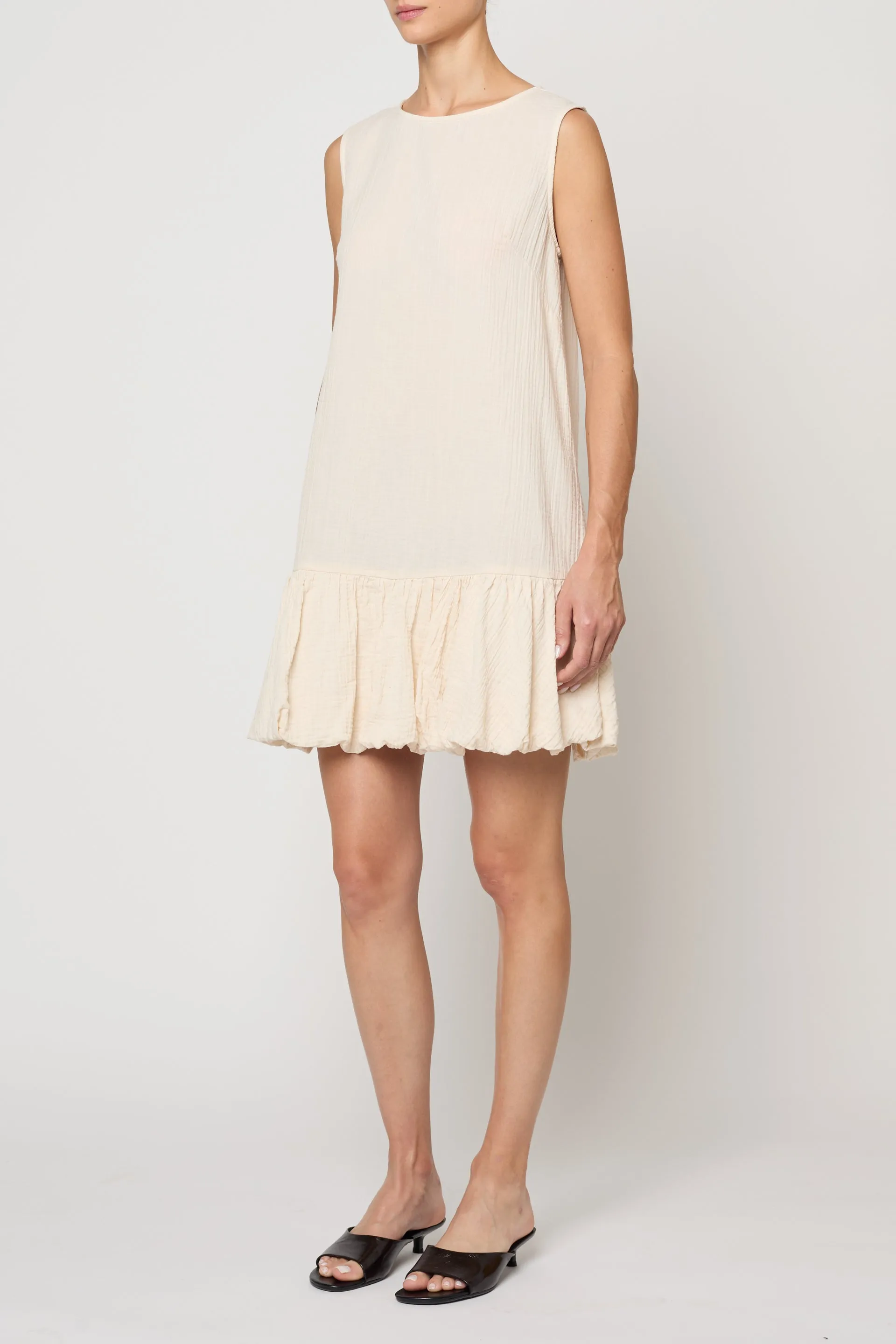 Balloon Mini Dress in Crinkled Cotton Gauze sold by Atelier Delphine product image thumbnail 3