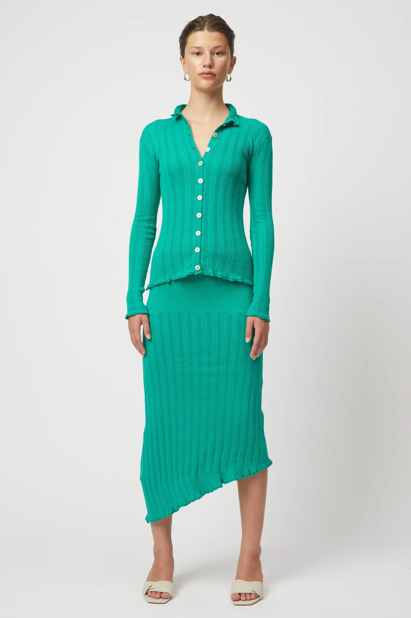 Pointelle Slim Rib Cardigan sold by Atelier Delphine product image thumbnail 2