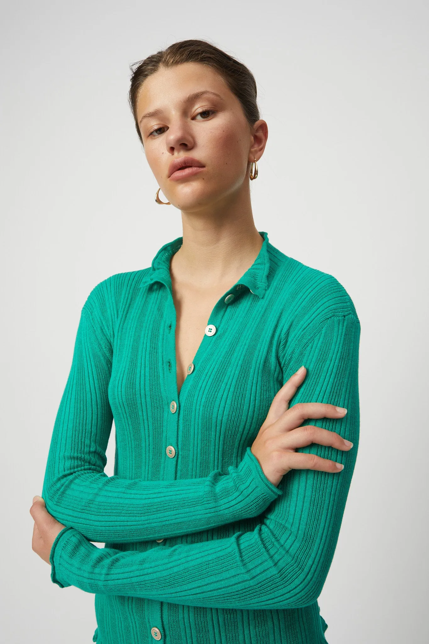 Pointelle Slim Rib Cardigan sold by Atelier Delphine product image thumbnail 3