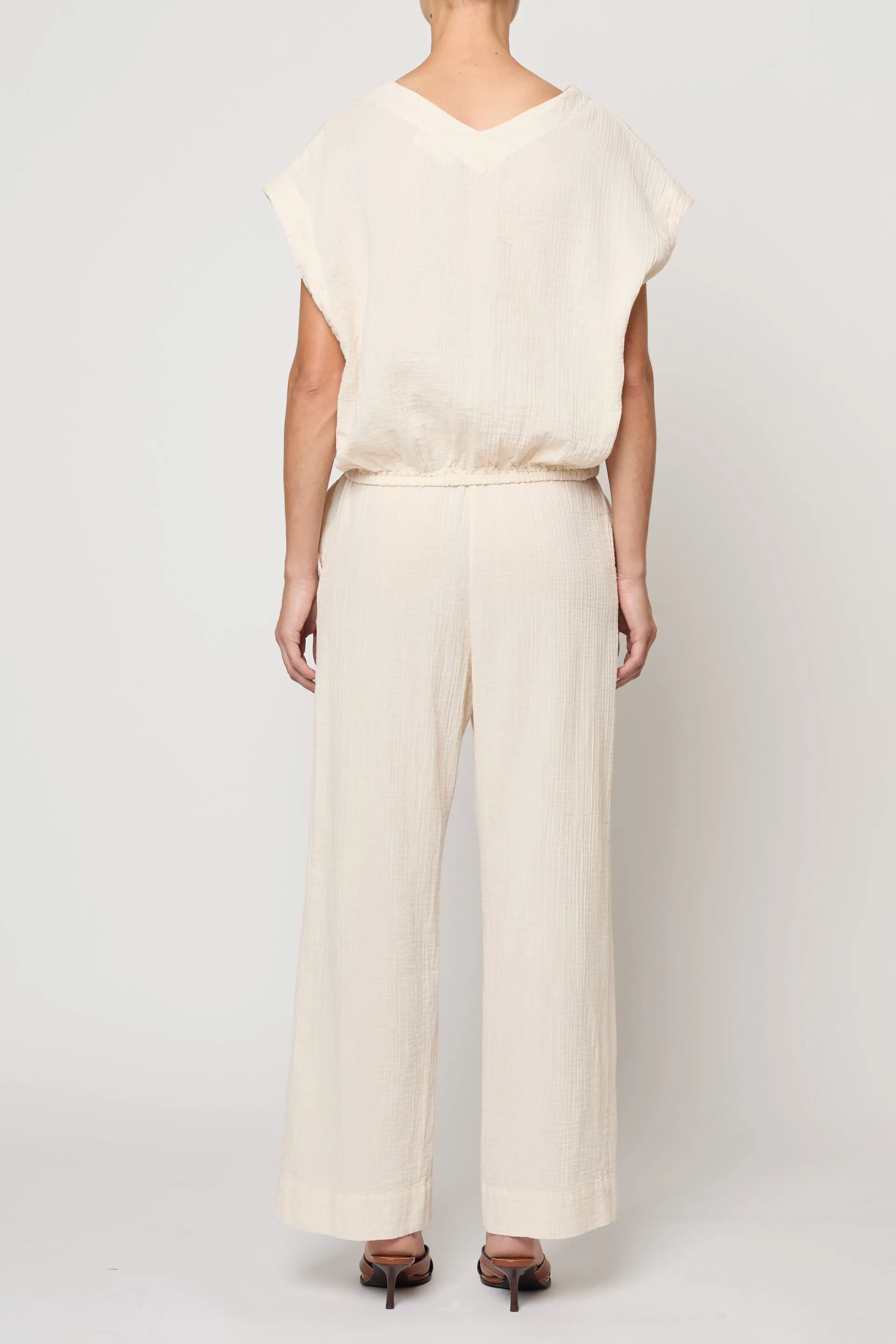 Drawstring Pant in Crinkled Cotton Gauze sold by Atelier Delphine product image thumbnail 4