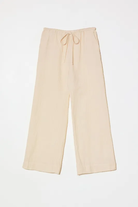 Drawstring Pant in Crinkled Cotton Gauze made by Atelier Delphine
