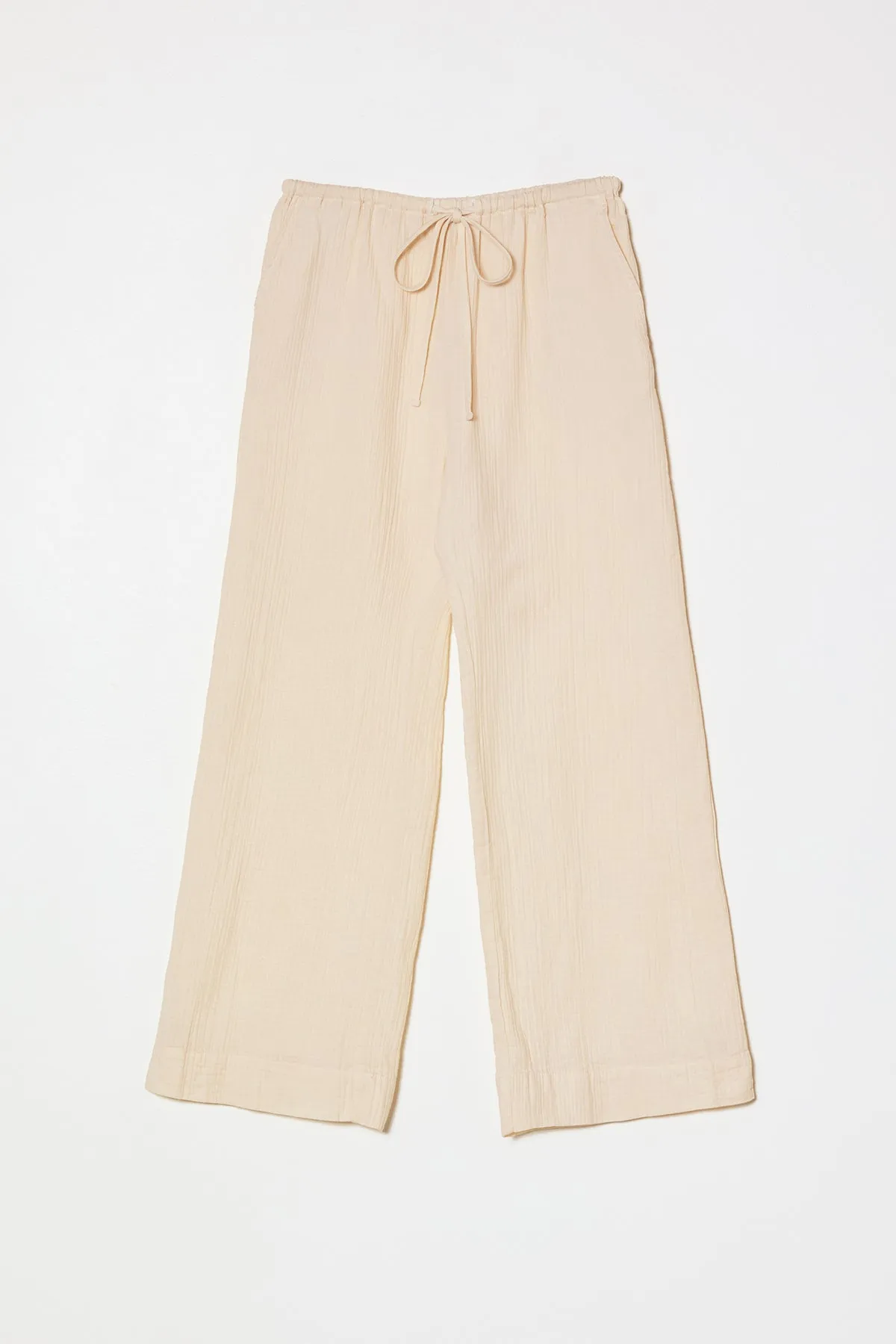 Drawstring Pant in Crinkled Cotton Gauze sold by Atelier Delphine
