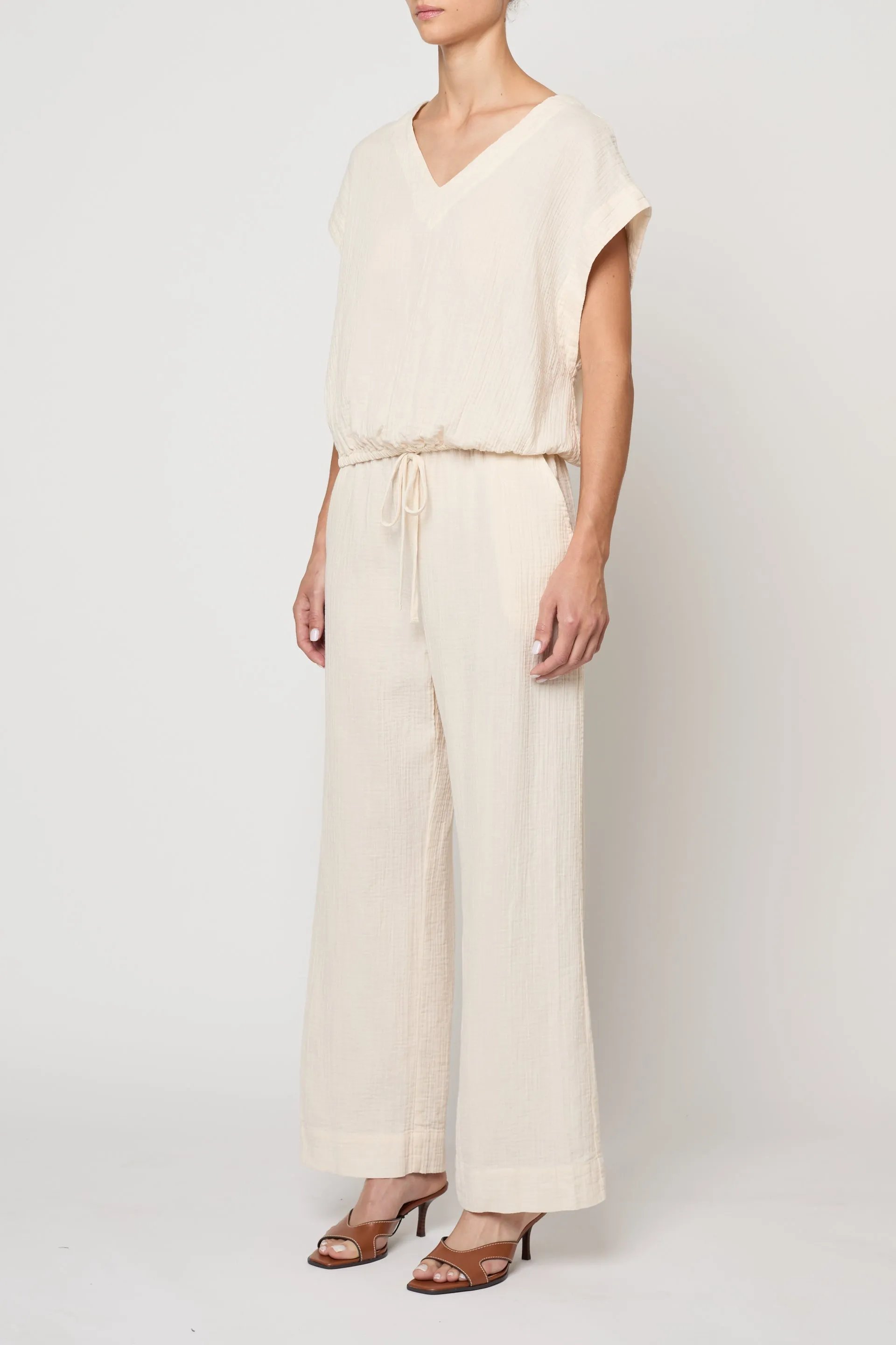 Drawstring Pant in Crinkled Cotton Gauze sold by Atelier Delphine product image thumbnail 3