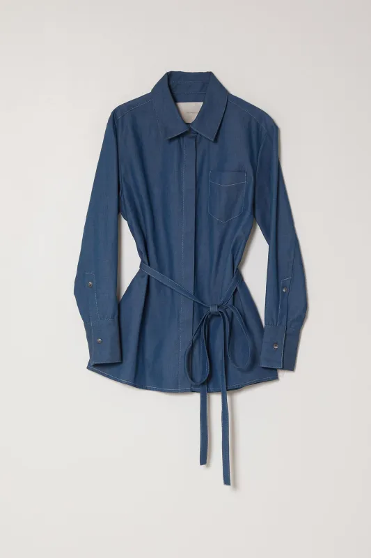 Bonnet Shirt in Lightweight Denim made by Atelier Delphine