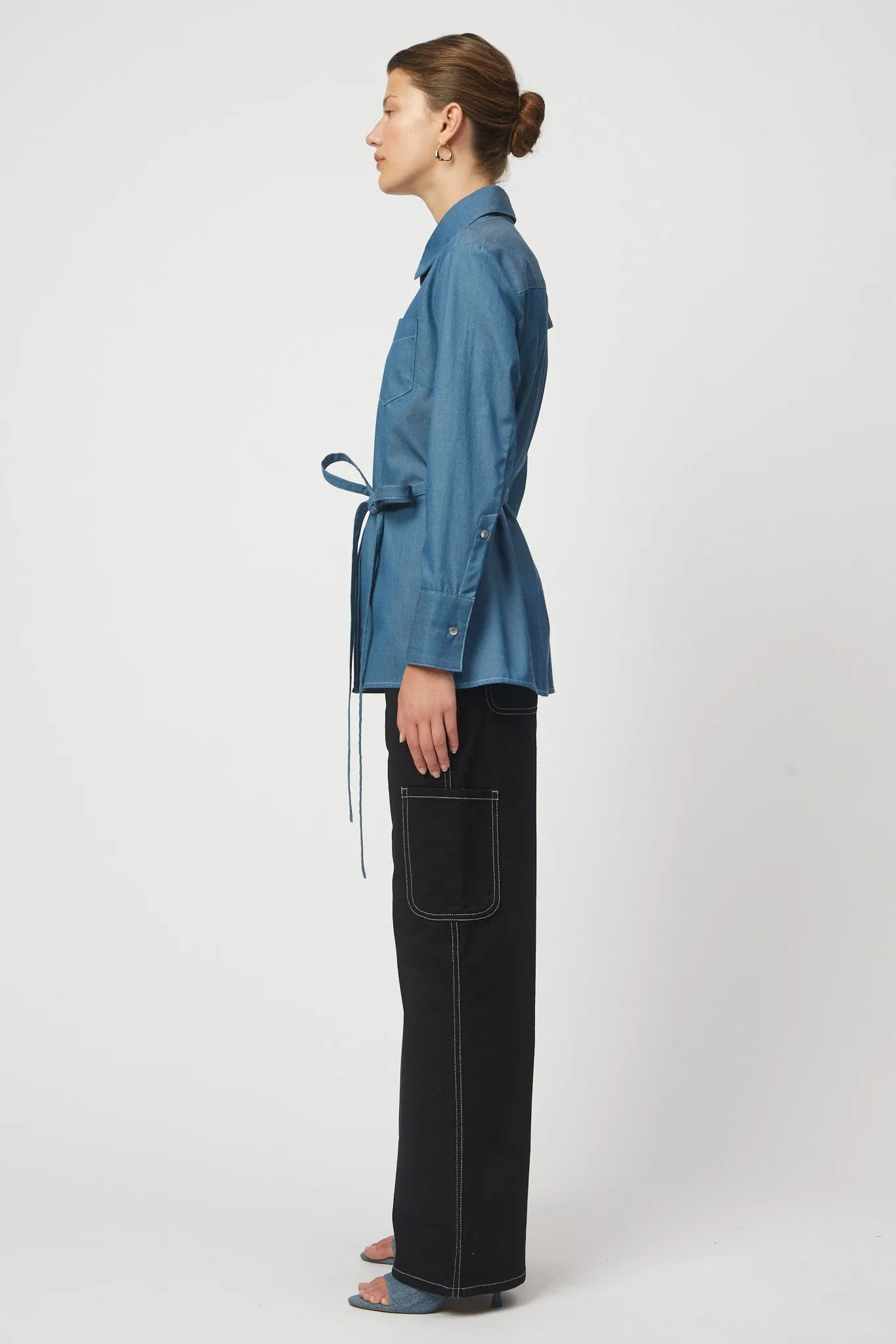 Bonnet Shirt in Lightweight Denim sold by Atelier Delphine product image thumbnail 3
