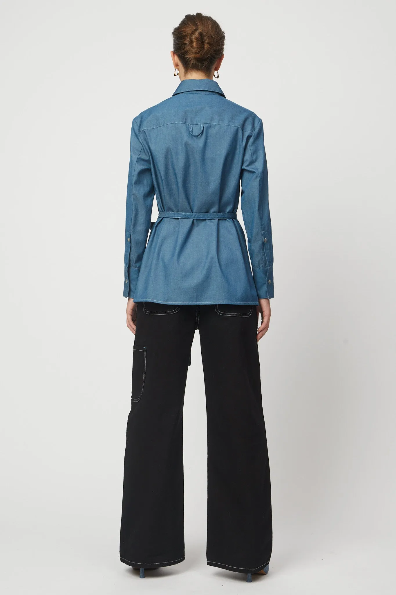 Bonnet Shirt in Lightweight Denim sold by Atelier Delphine product image thumbnail 4