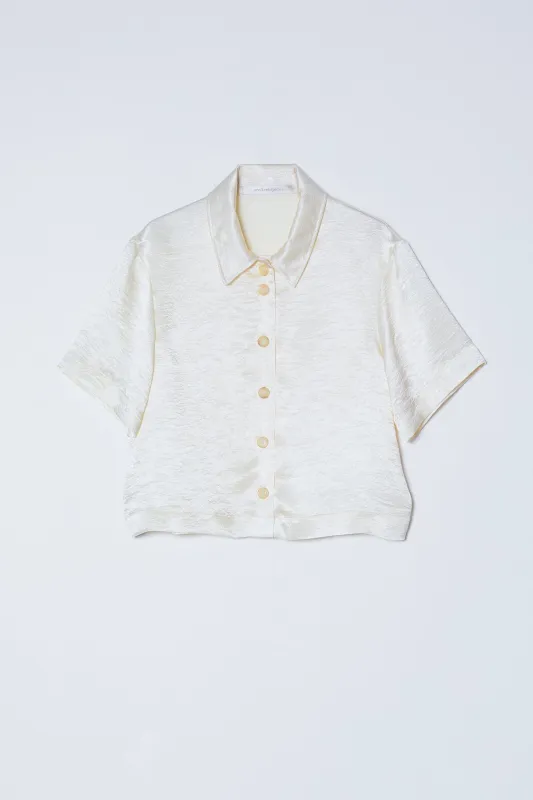 Anouk Blouse in Crinkled Satin made by Atelier Delphine