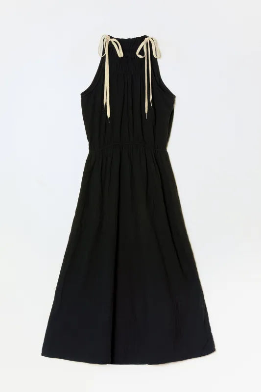 Singer Dress in Crinkled Cotton Gauze made by Atelier Delphine