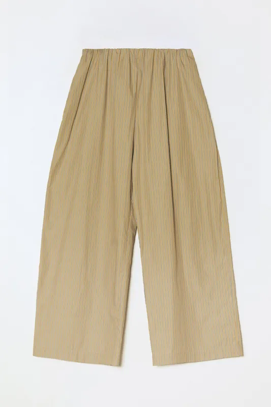 Stripe Paper Trouser in Pima Cotton Poplin made by Atelier Delphine
