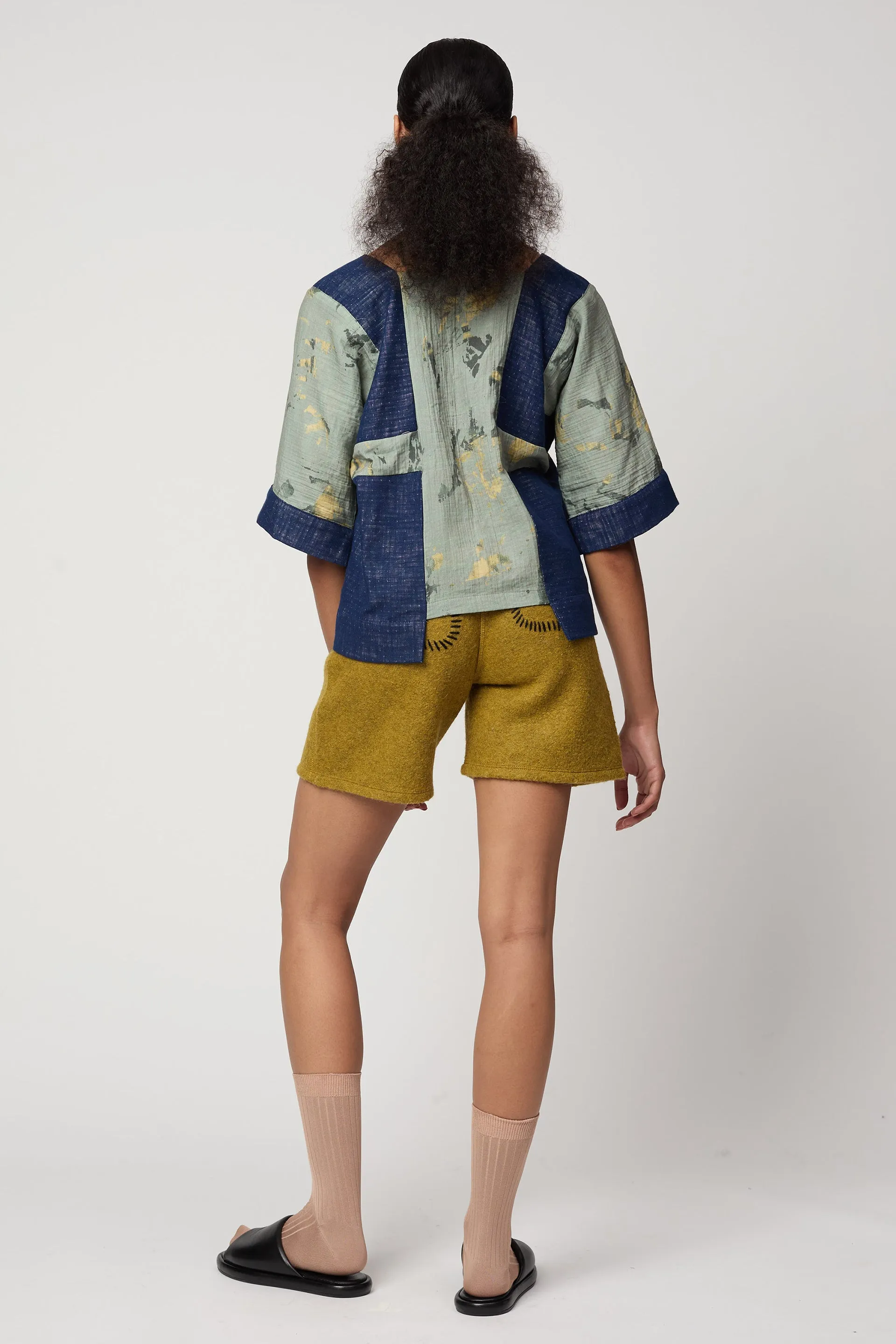 Block Top in Marble Print Crinkled Cotton Gauze sold by Atelier Delphine product image thumbnail 3