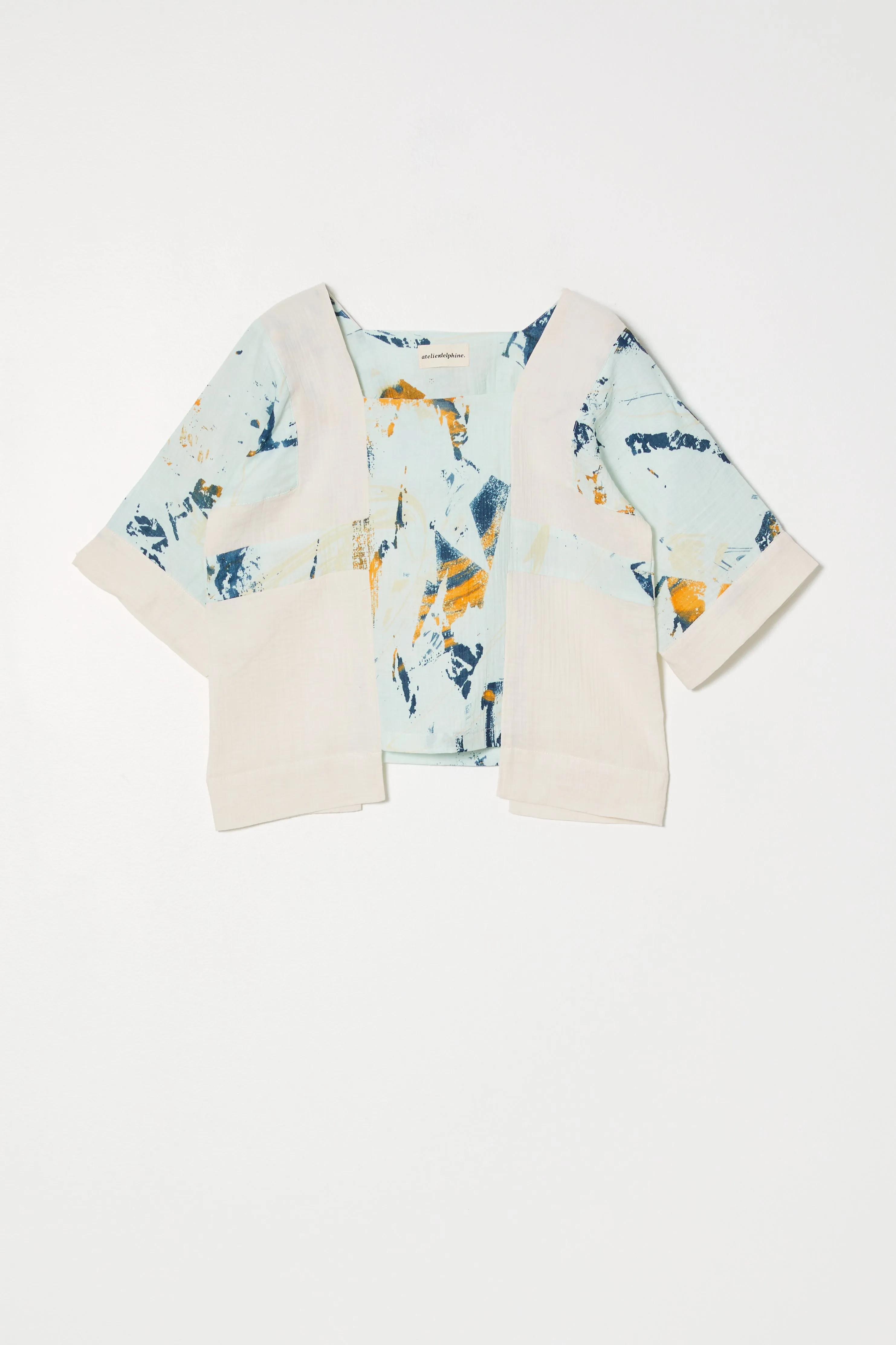 Block Top in Marble Print Crinkled Cotton Gauze sold by Atelier Delphine product image thumbnail 5