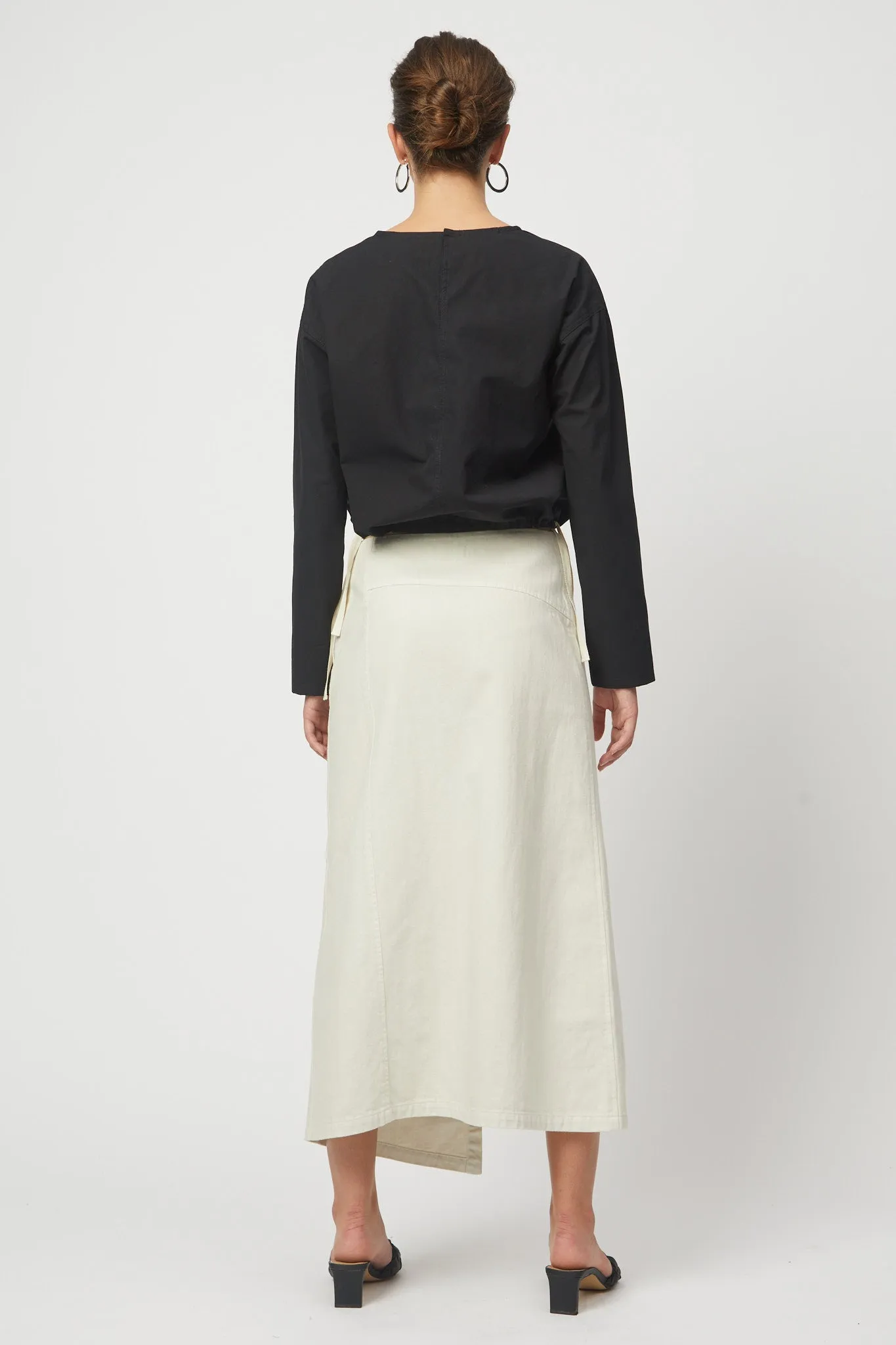 Asymmetrical Long Skirt in Twill sold by Atelier Delphine product image thumbnail 5