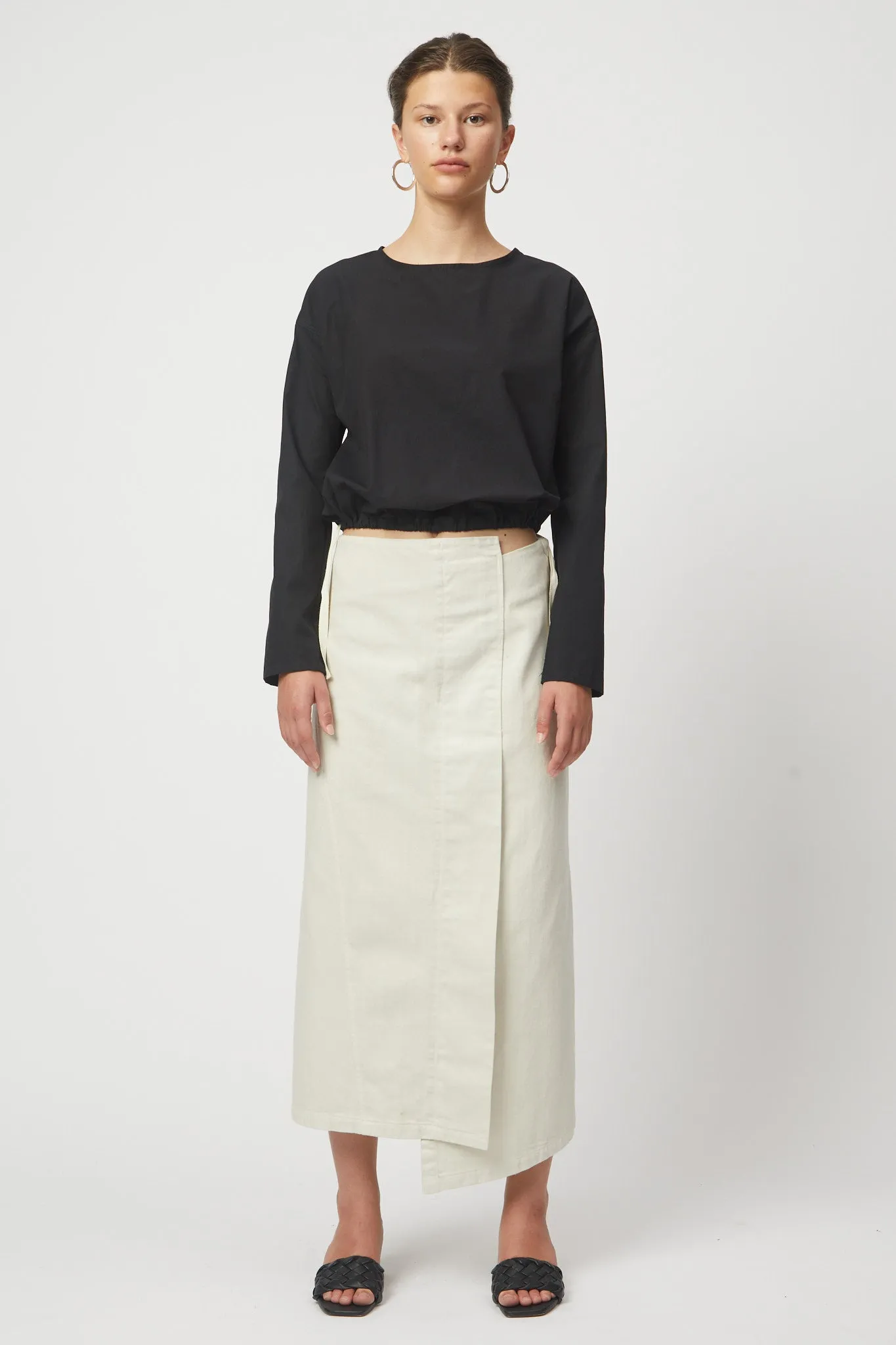 Asymmetrical Long Skirt in Twill sold by Atelier Delphine product image thumbnail 3