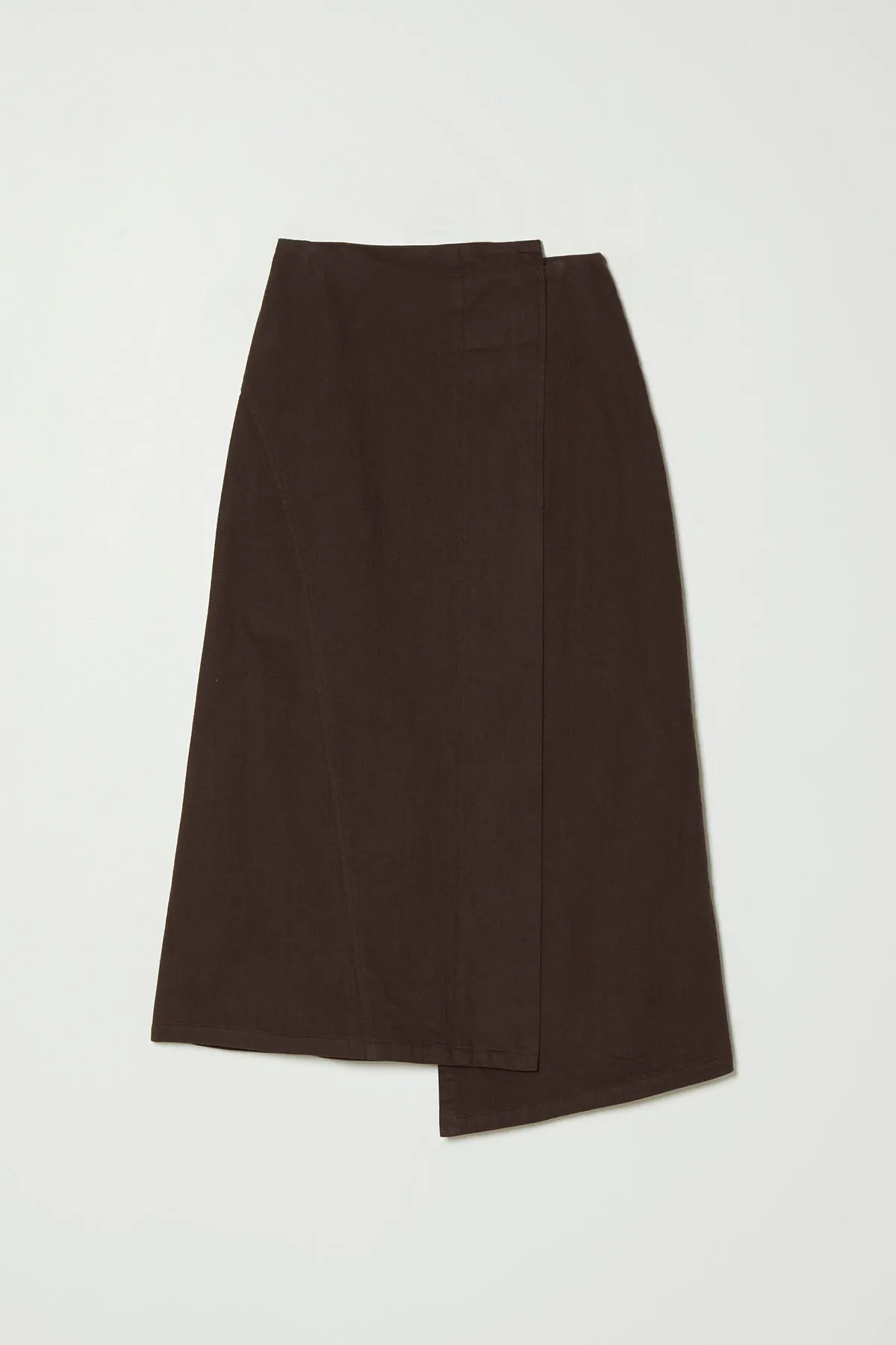 Asymmetrical Long Skirt in Twill sold by Atelier Delphine