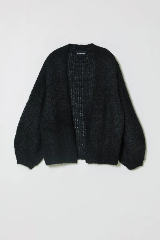 Cora Cardigan in Suri Alpaca - Black made by Atelier Delphine