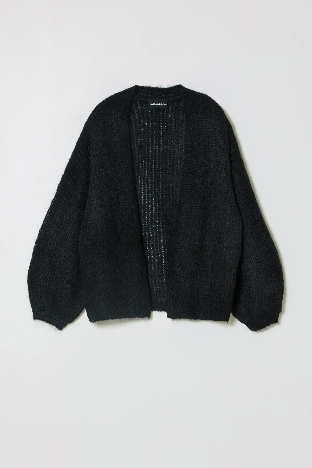 Cora Cardigan in Suri Alpaca - Black sold by Atelier Delphine