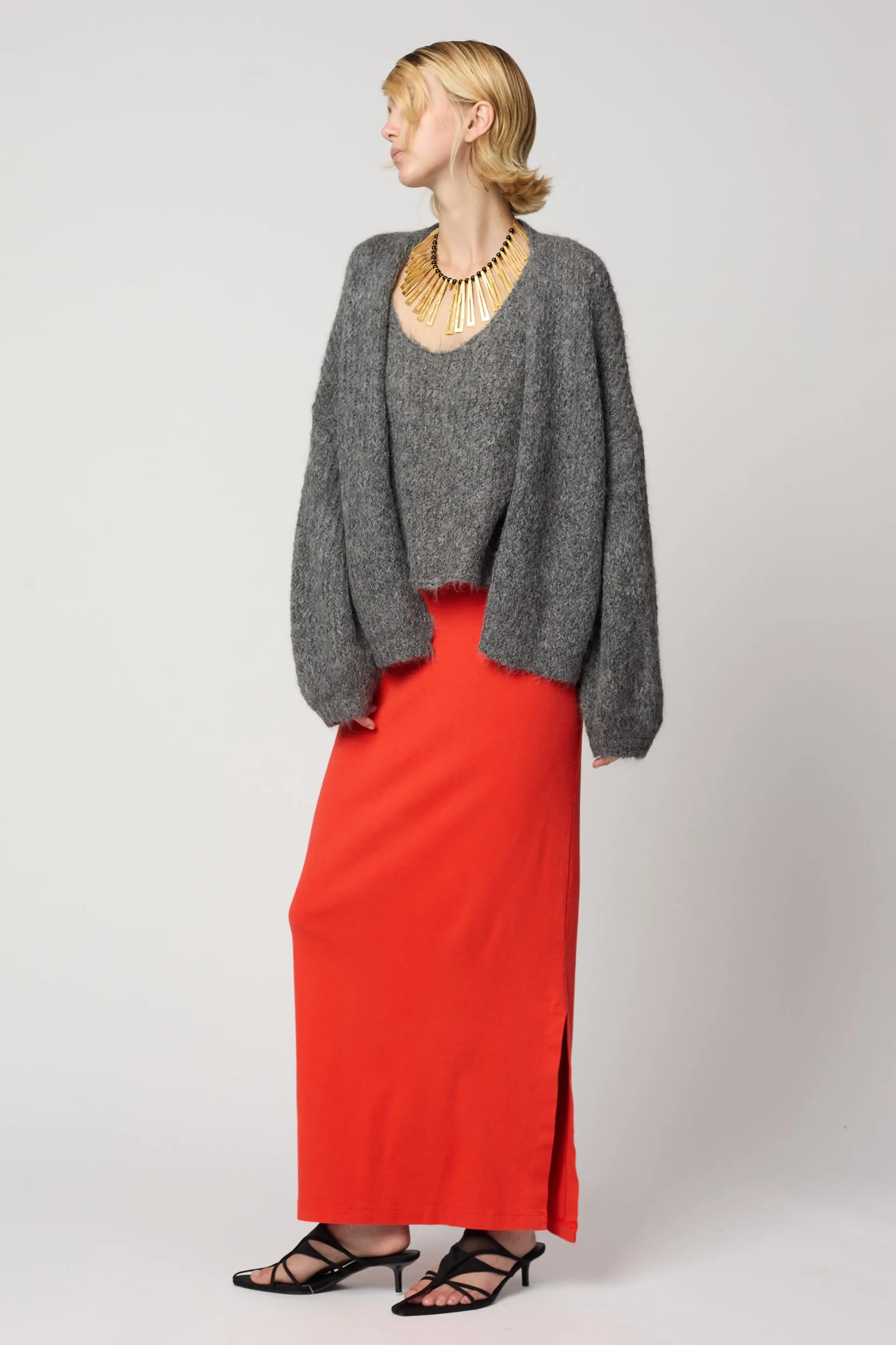 Cora Cardigan in Suri Alpaca - Charcoal sold by Atelier Delphine product image thumbnail 3