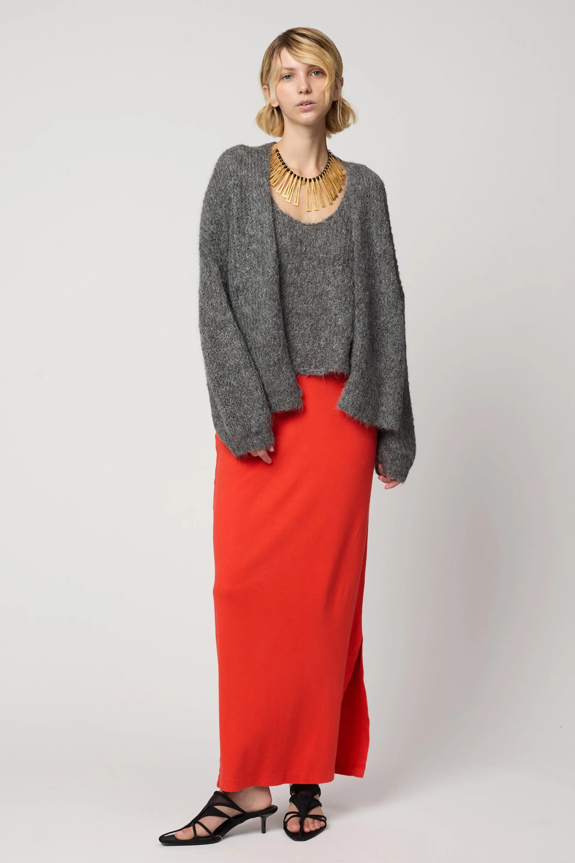 Cora Cardigan in Suri Alpaca - Charcoal sold by Atelier Delphine product image thumbnail 2
