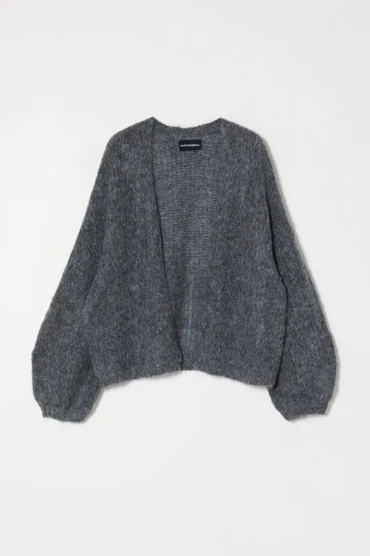 Cora Cardigan in Suri Alpaca - Charcoal made by Atelier Delphine