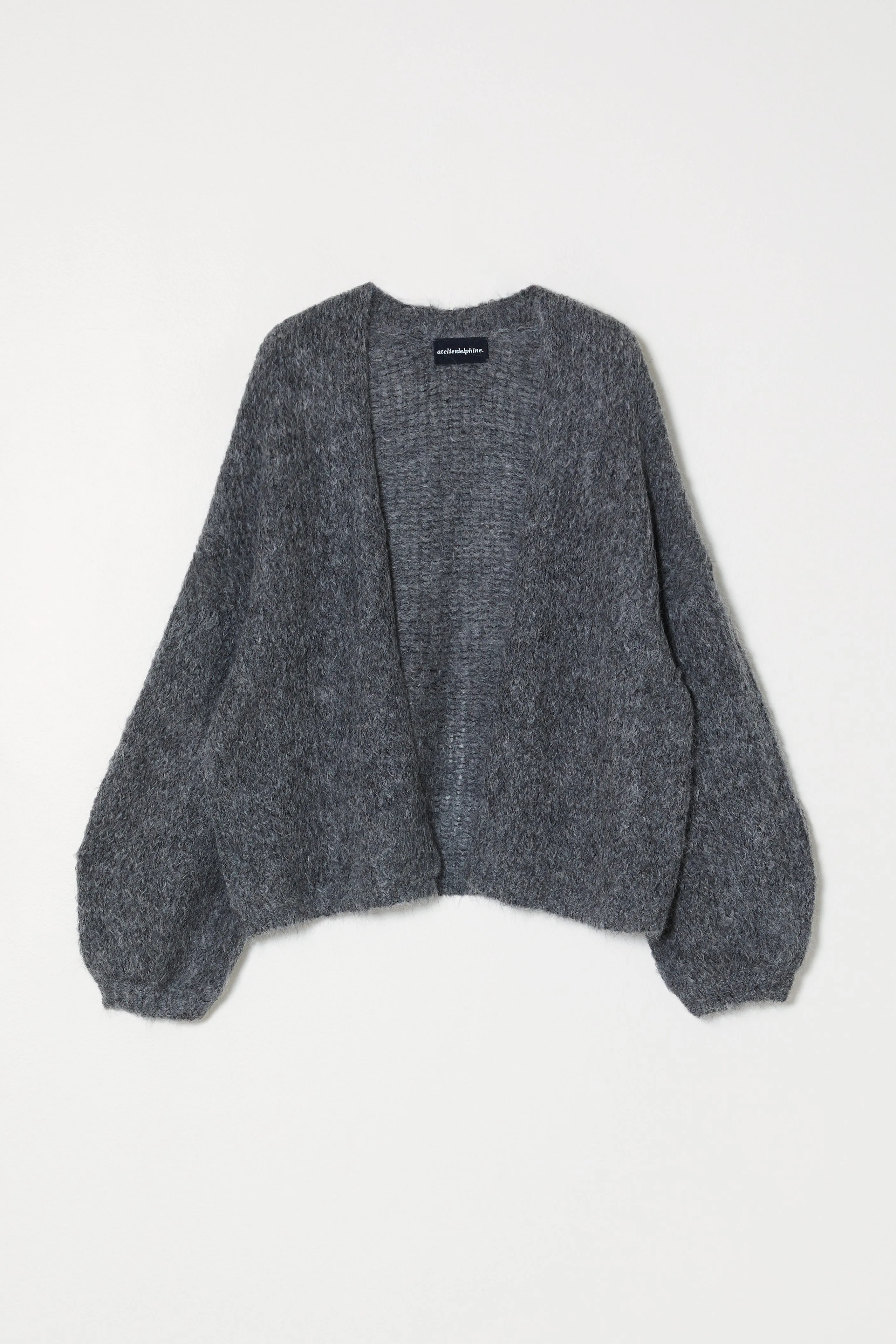 Cora Cardigan in Suri Alpaca - Charcoal sold by Atelier Delphine