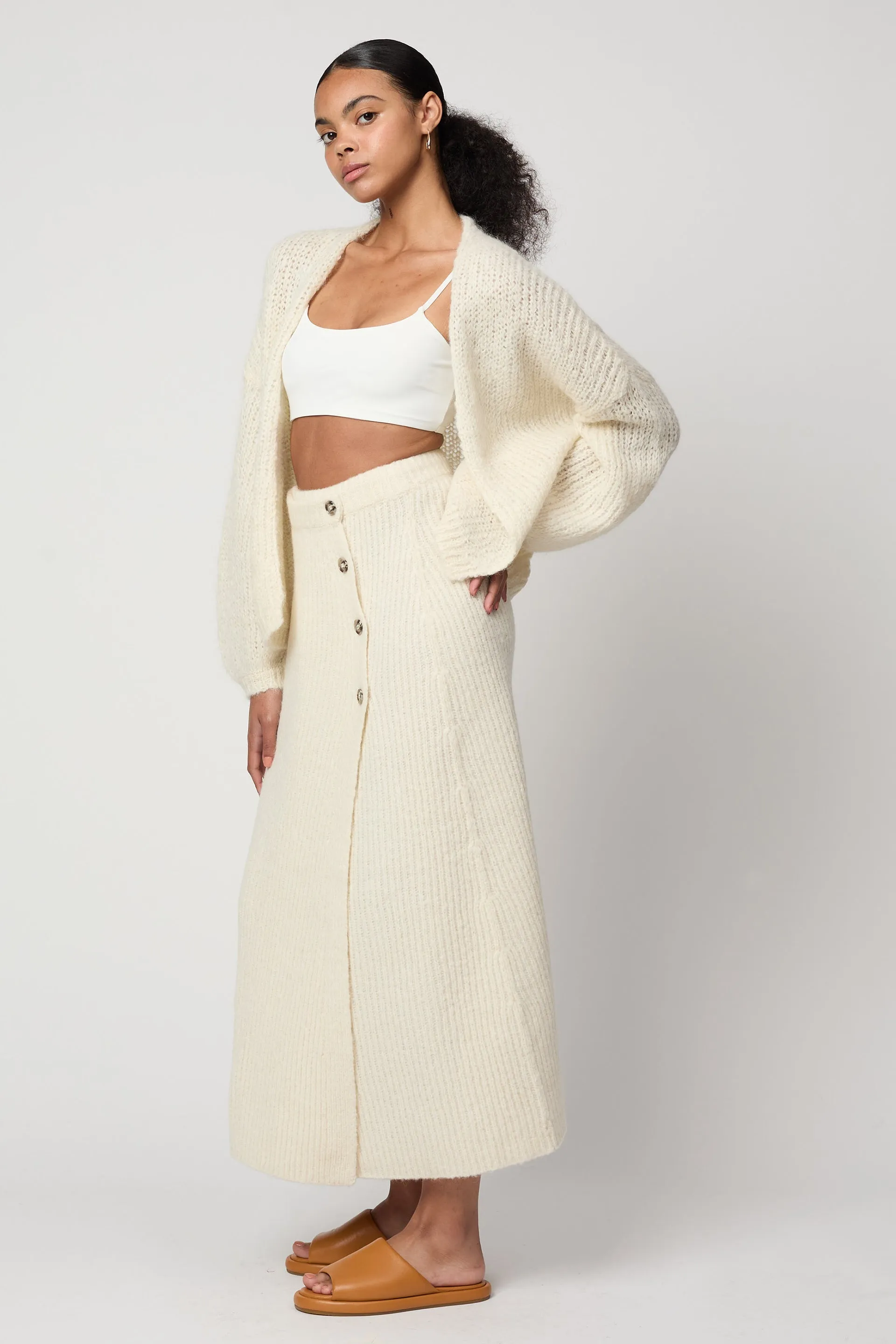 Cora Cardigan in Suri Alpaca - Cream sold by Atelier Delphine product image thumbnail 2