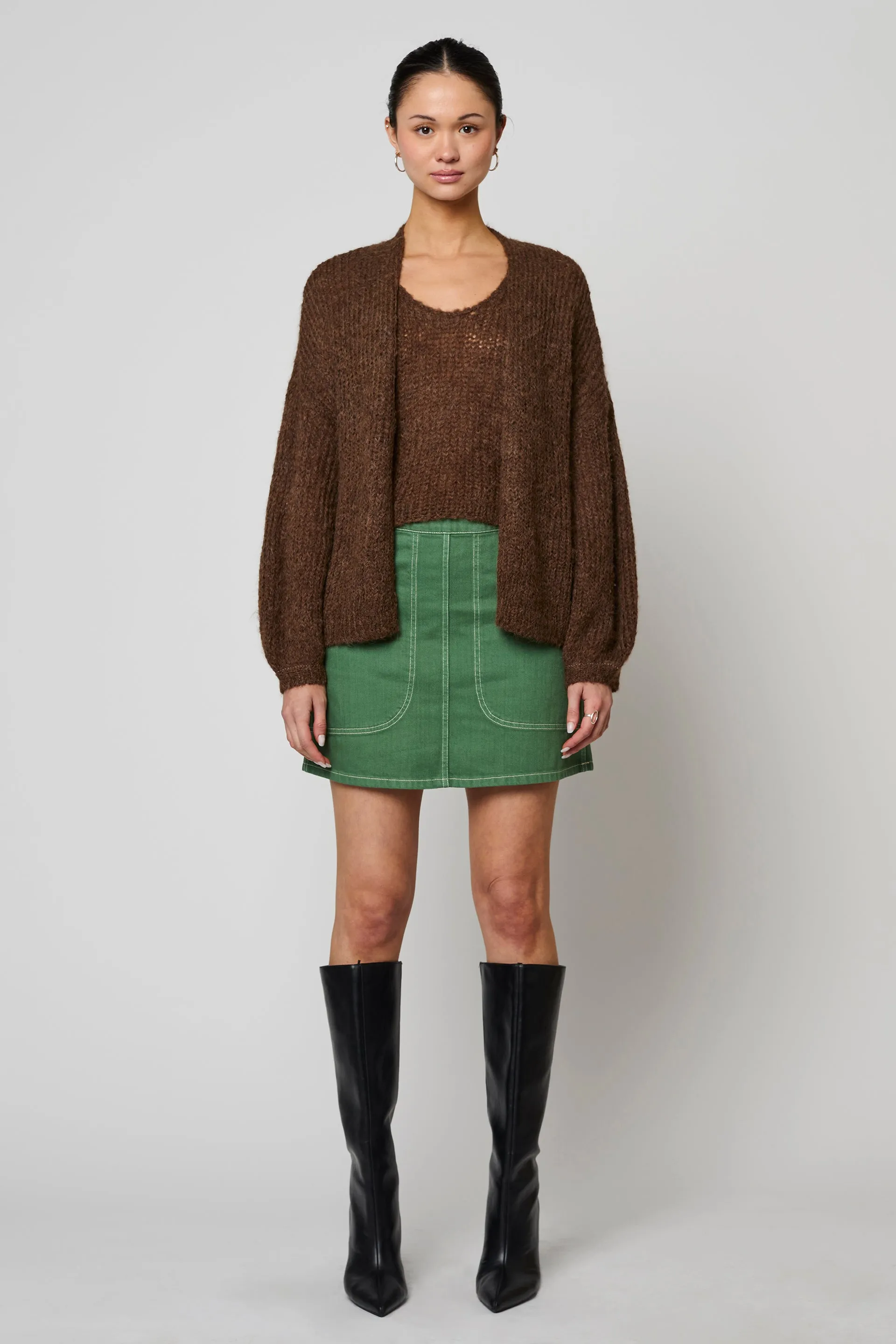 Cora Cardigan in Suri Alpaca - Chocolate Brown sold by Atelier Delphine product image thumbnail 2