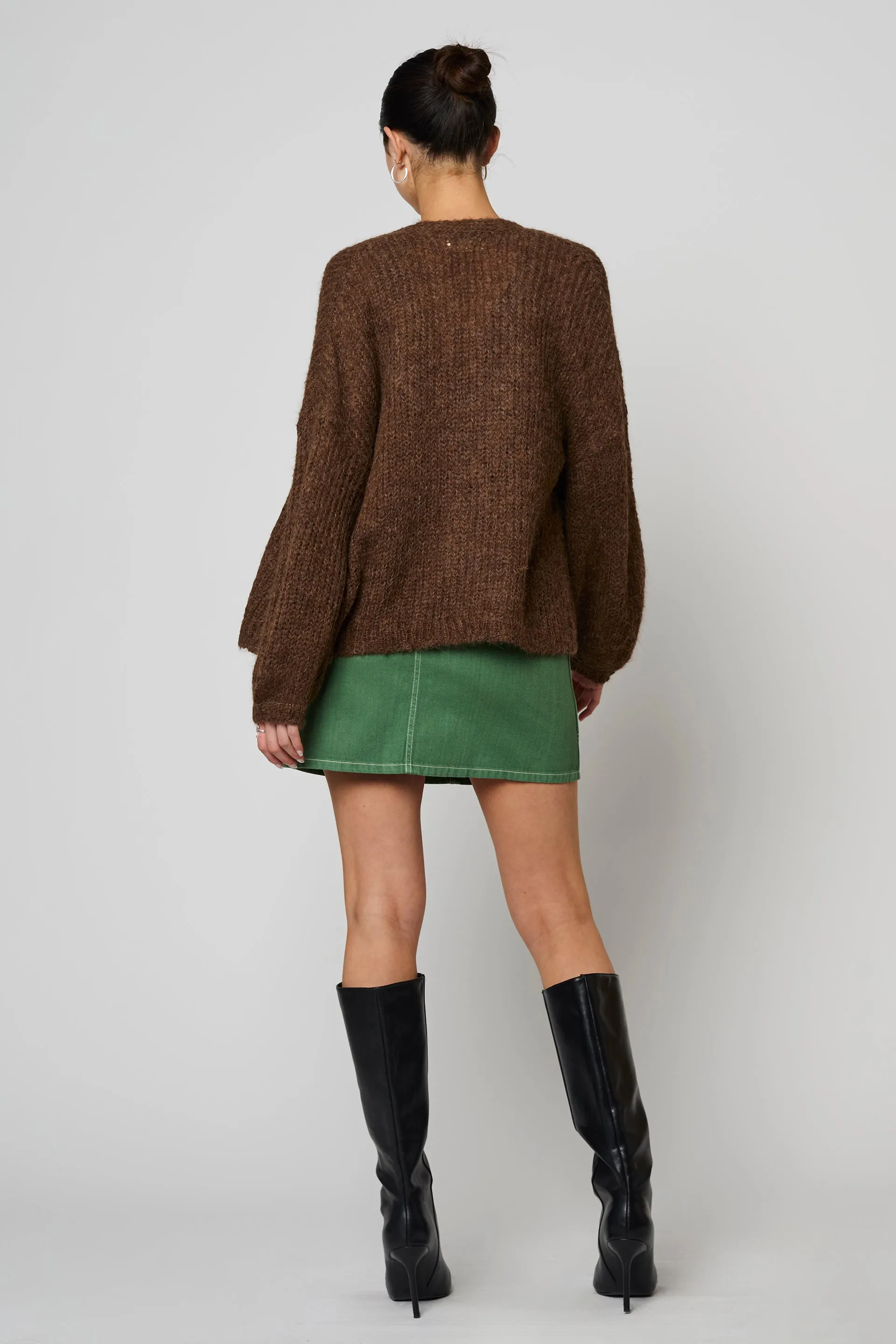 Cora Cardigan in Suri Alpaca - Chocolate Brown sold by Atelier Delphine product image thumbnail 4