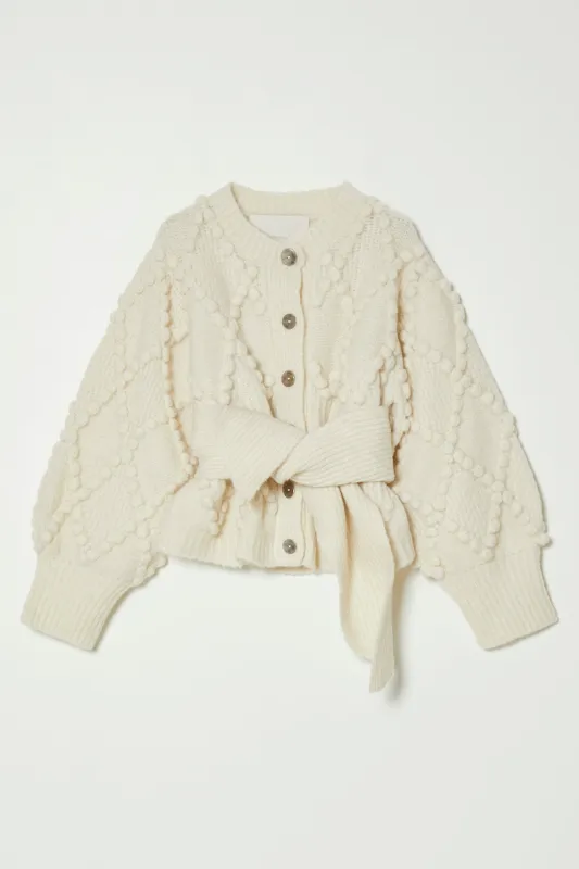 Vernier Cardigan in Supreme Alpaca - Cream made by Atelier Delphine