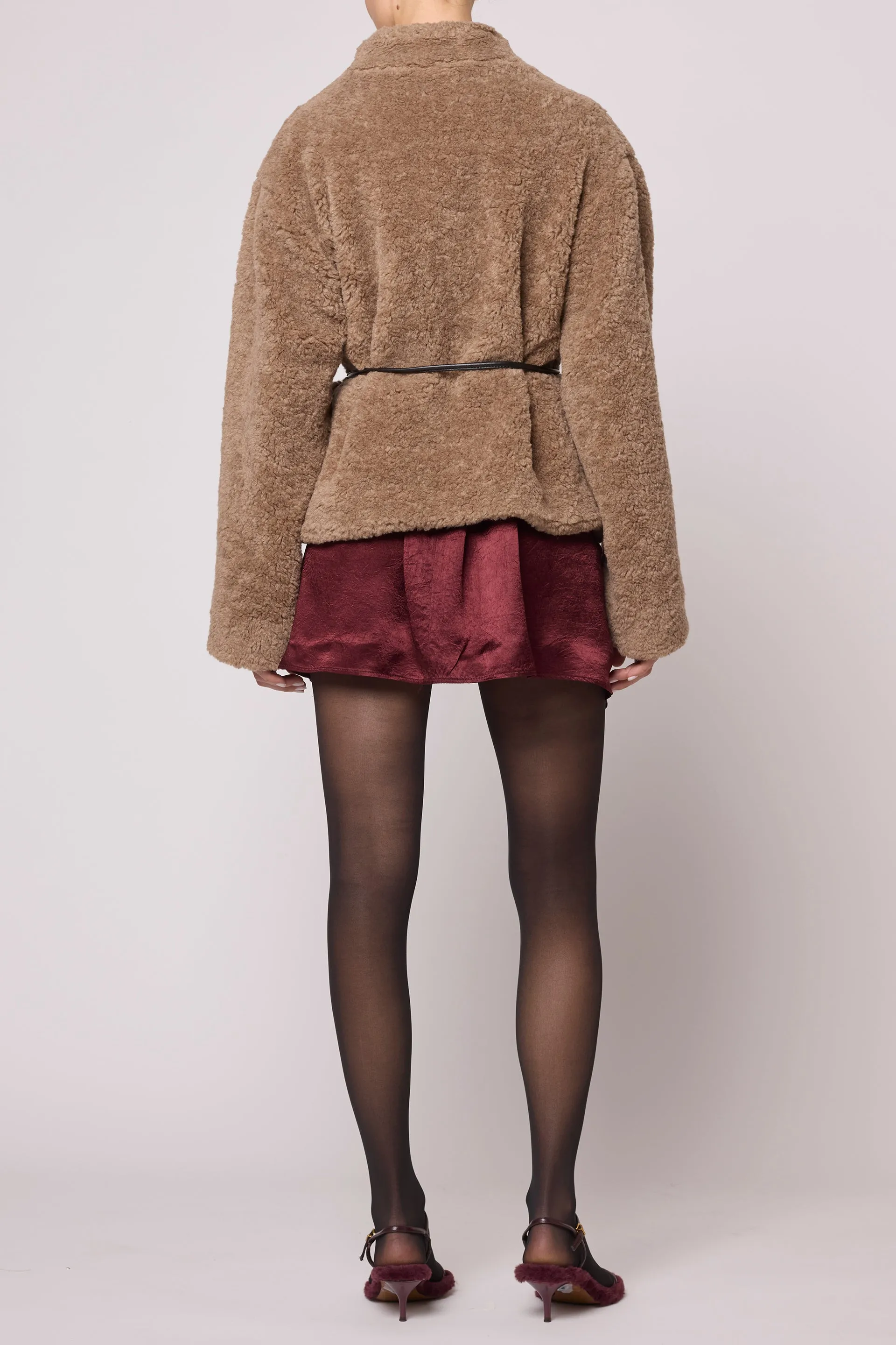 Mana Jacket in Italian Bouclé Faux Fur - Porcini sold by Atelier Delphine product image thumbnail 3