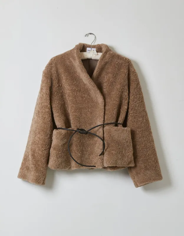Mana Jacket in Italian Bouclé Faux Fur - Porcini made by Atelier Delphine